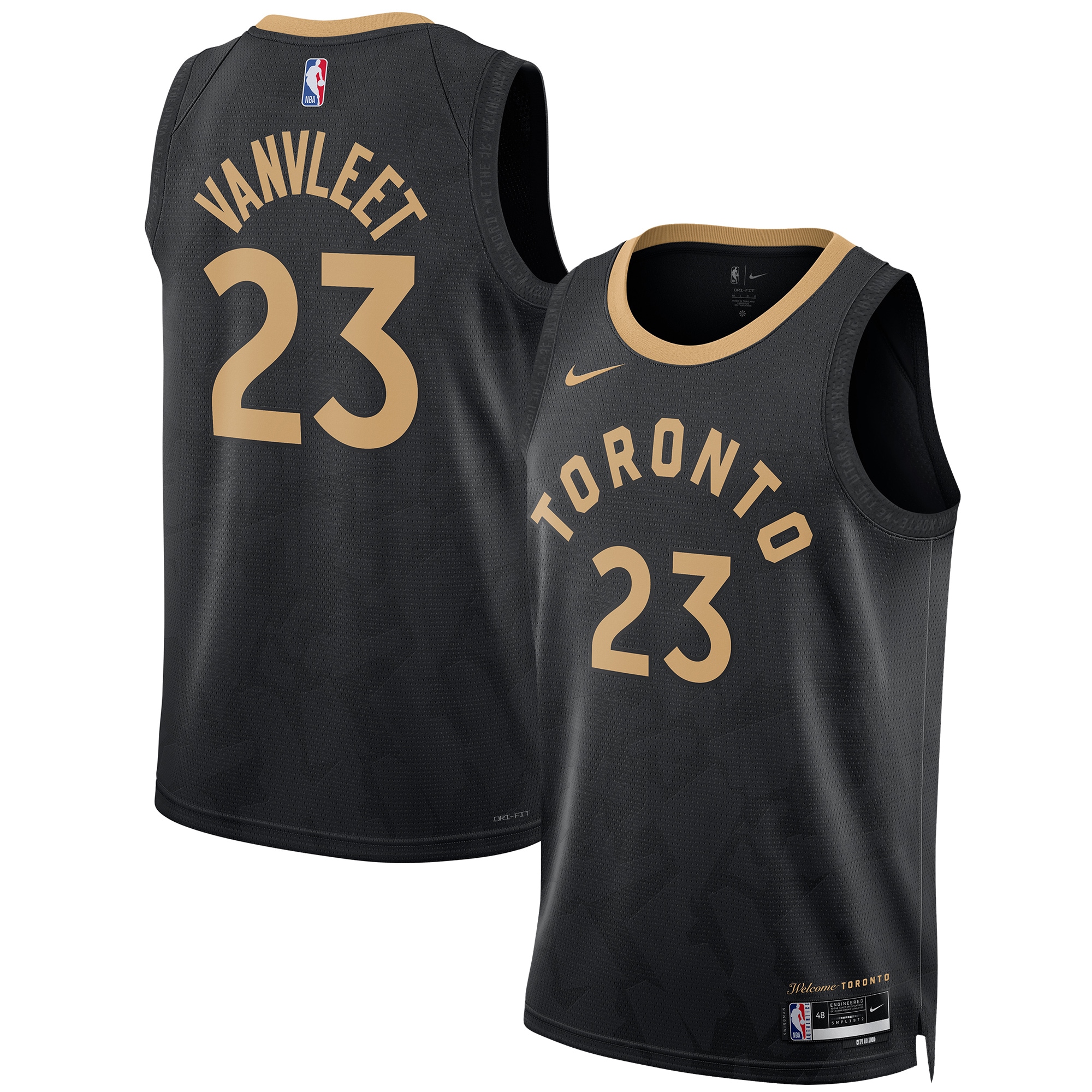 Fred VanVleet Toronto Raptors  Unisex 2022\/23 Swingman Jersey - City Edition - Black