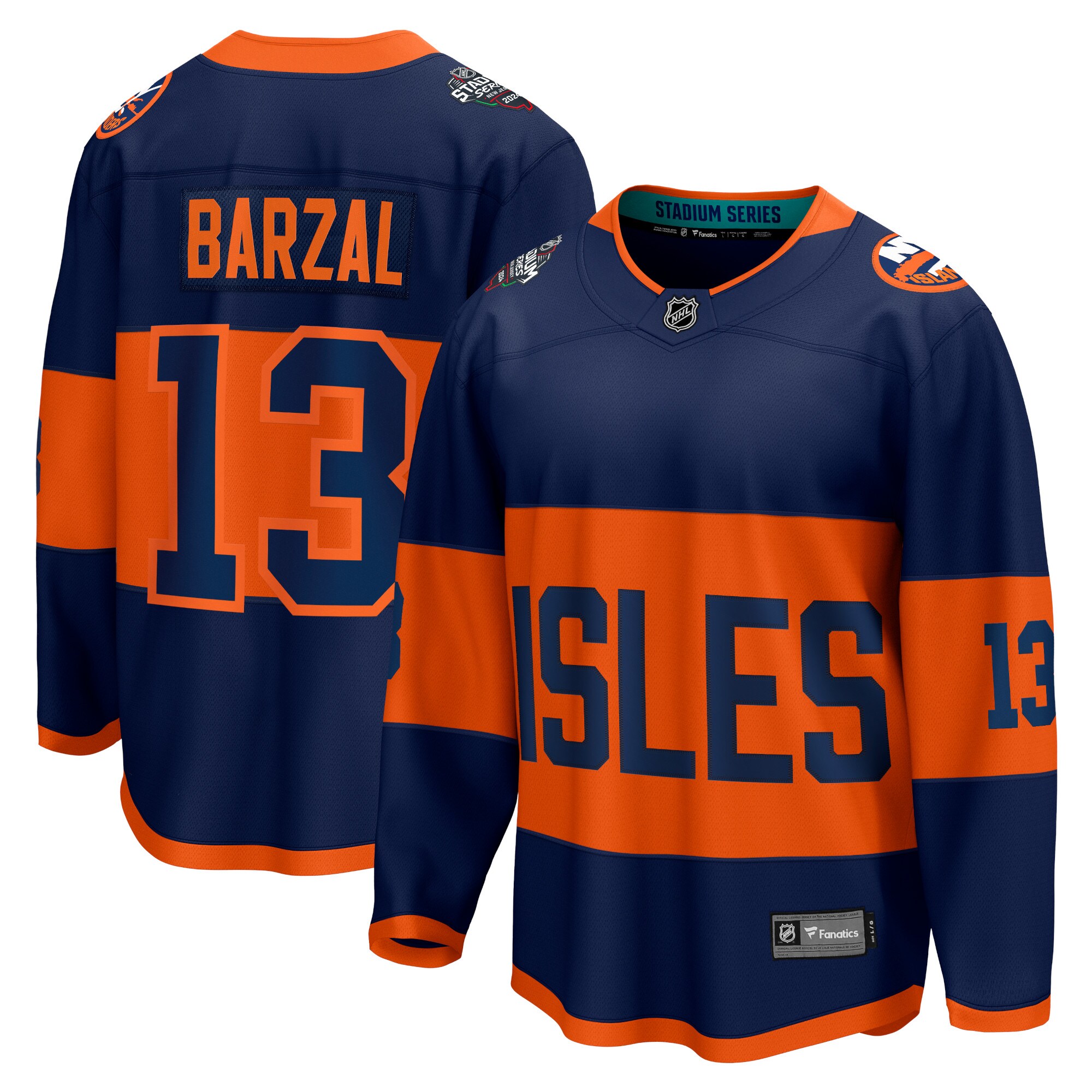 Mathew Barzal New York Islanders Fanatics 2024 NHL Stadium Series Breakaway Player Jersey\u00c2\u00a0\u00e2\u20ac\u201c Navy