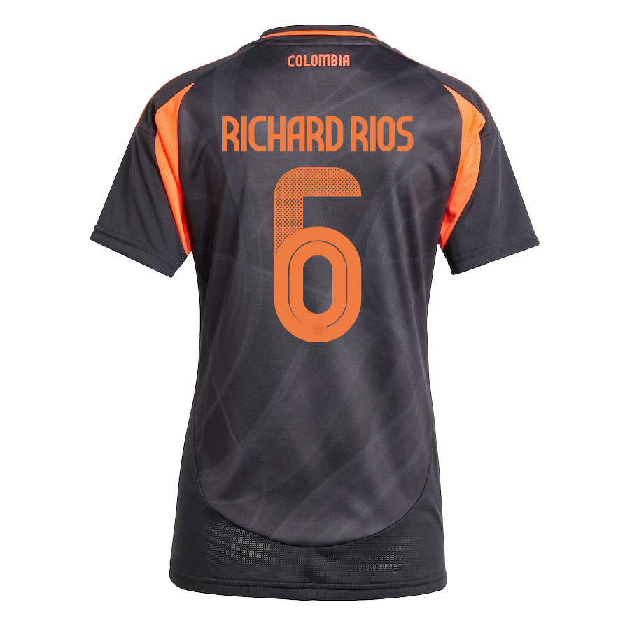 Richard Rios 6 Colombia National Team 2024/25 Away Women Jersey - Black