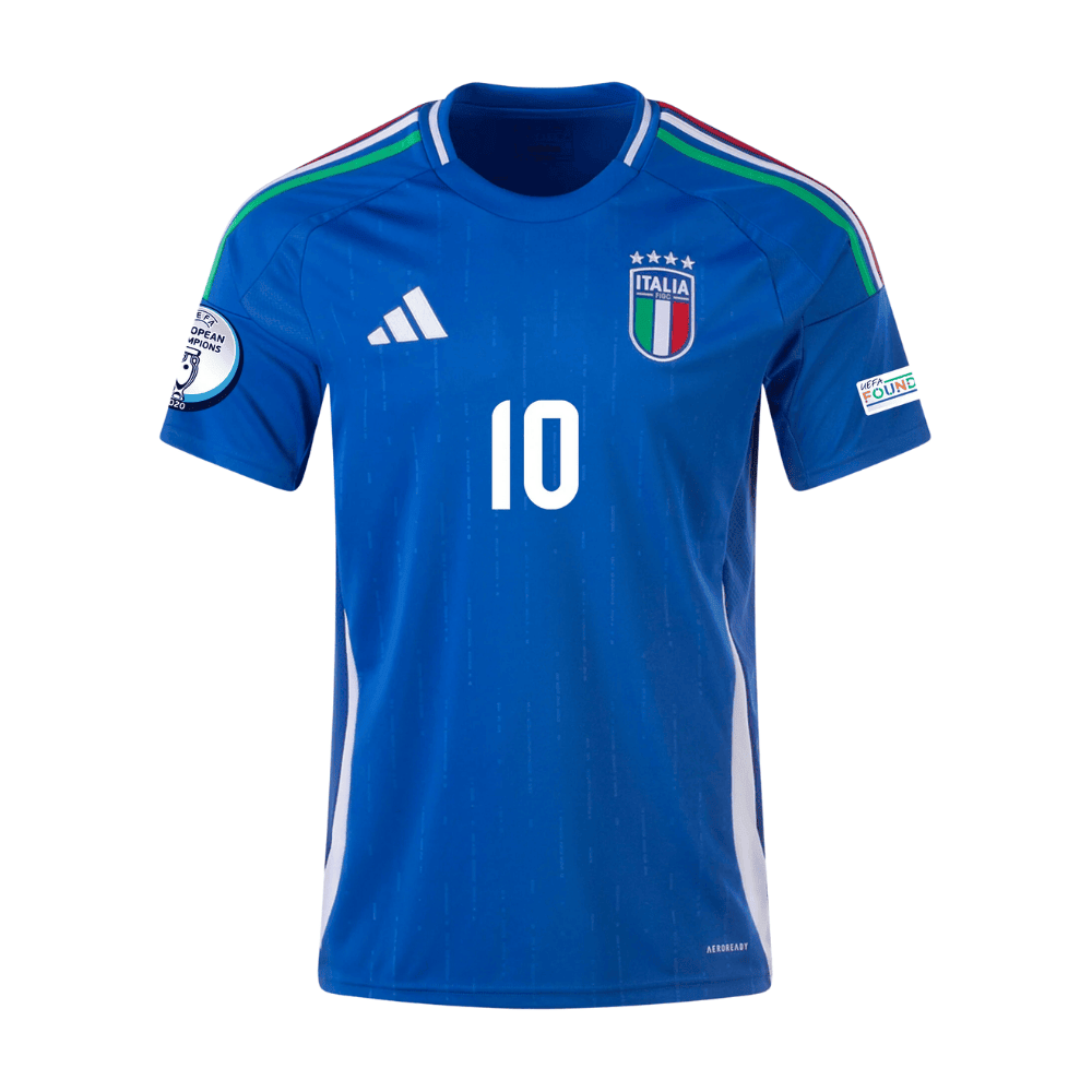 Giacomo Raspadori 10 Italy National Team 2024 Home Men Jersey - Blue