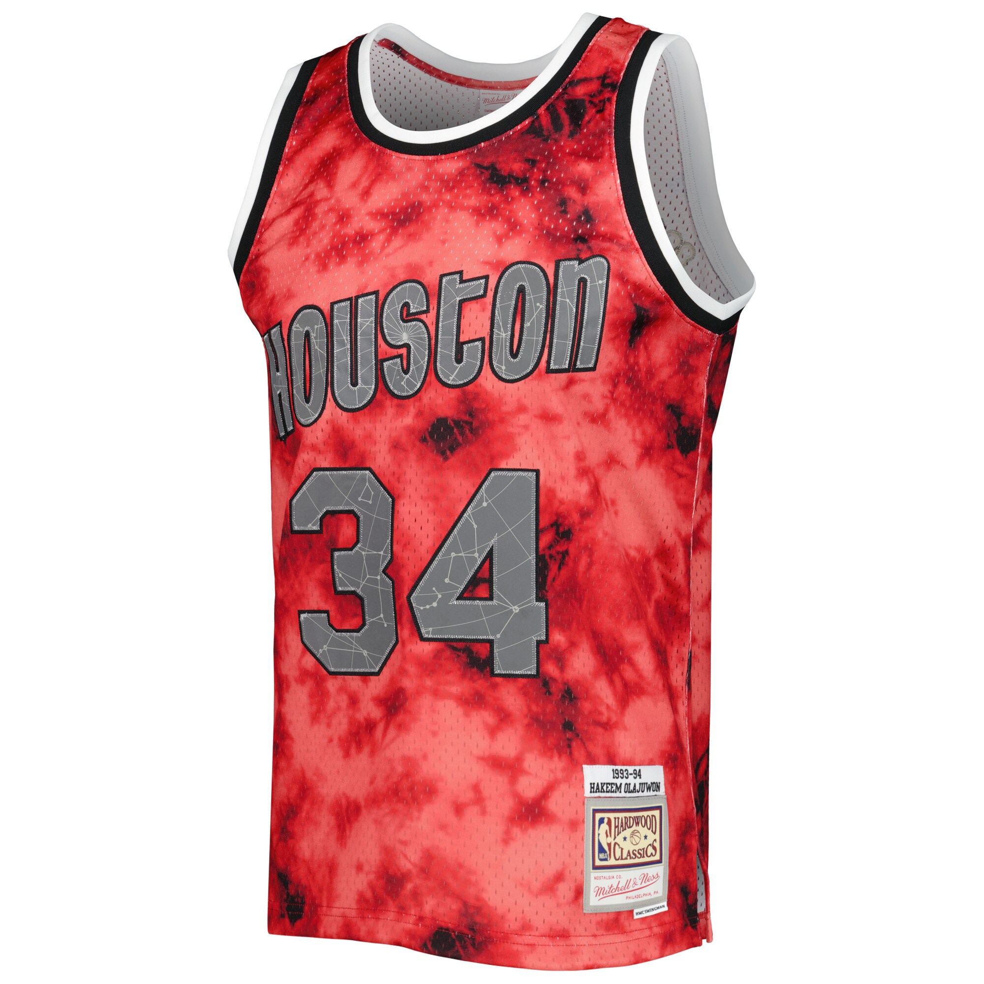 Hakeem Olajuwon Houston Rockets Mitchell & Ness 1993\/94 Galaxy Swingman Jersey - Red