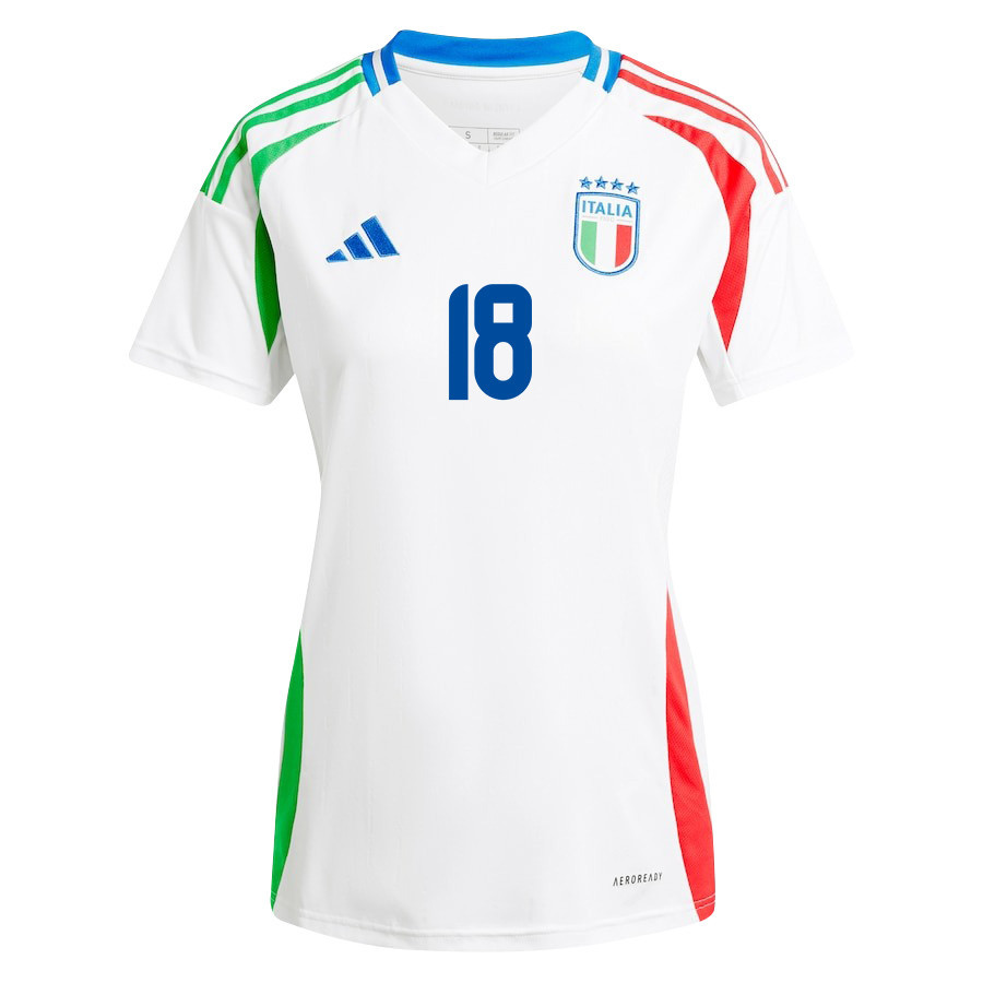 Nicolo Barella 18 Italy National Team 2024/25 Away Women Jersey - White