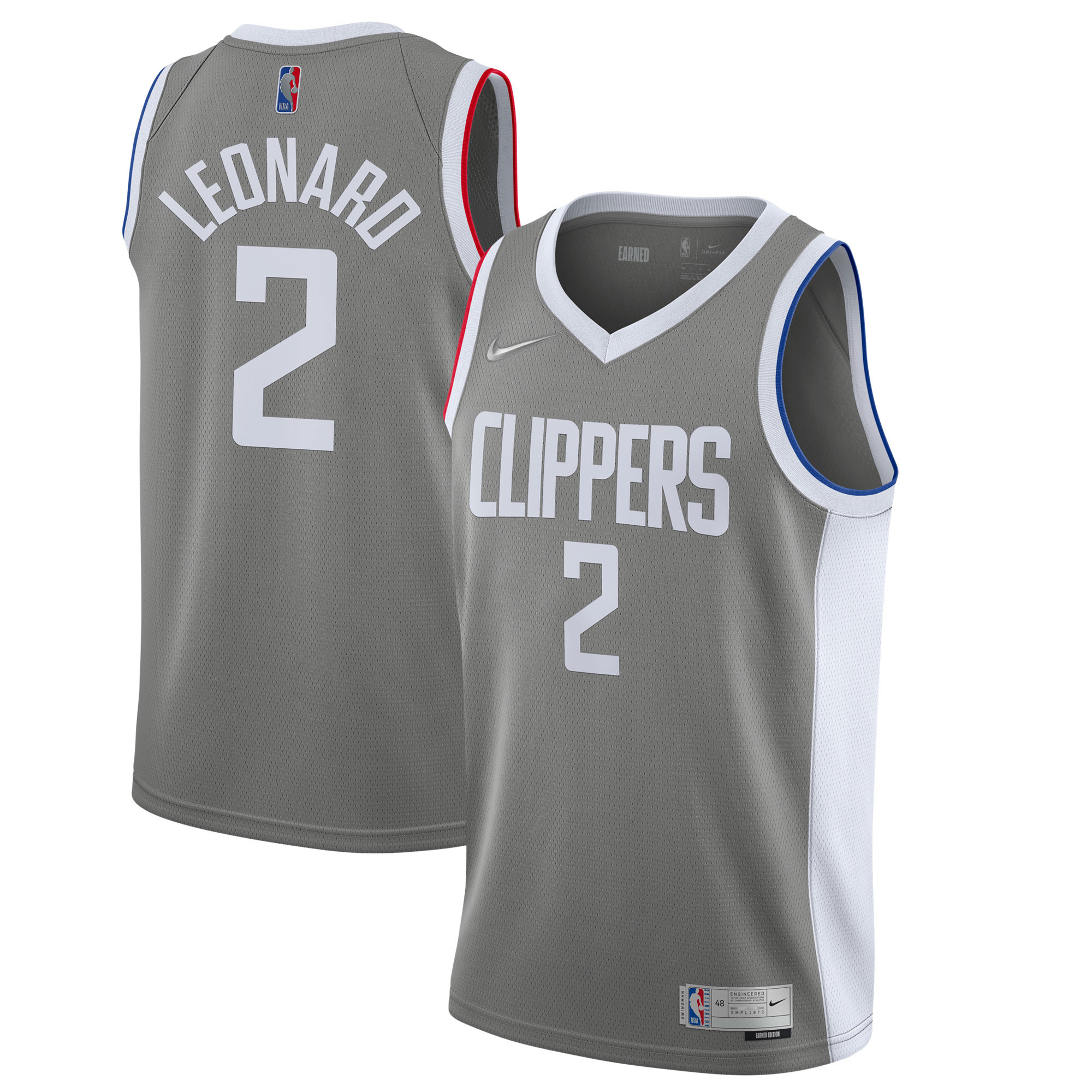 Kawhi Leonard LA Clippers  2020\/21 Swingman Player Jersey Gray - Earned Edition