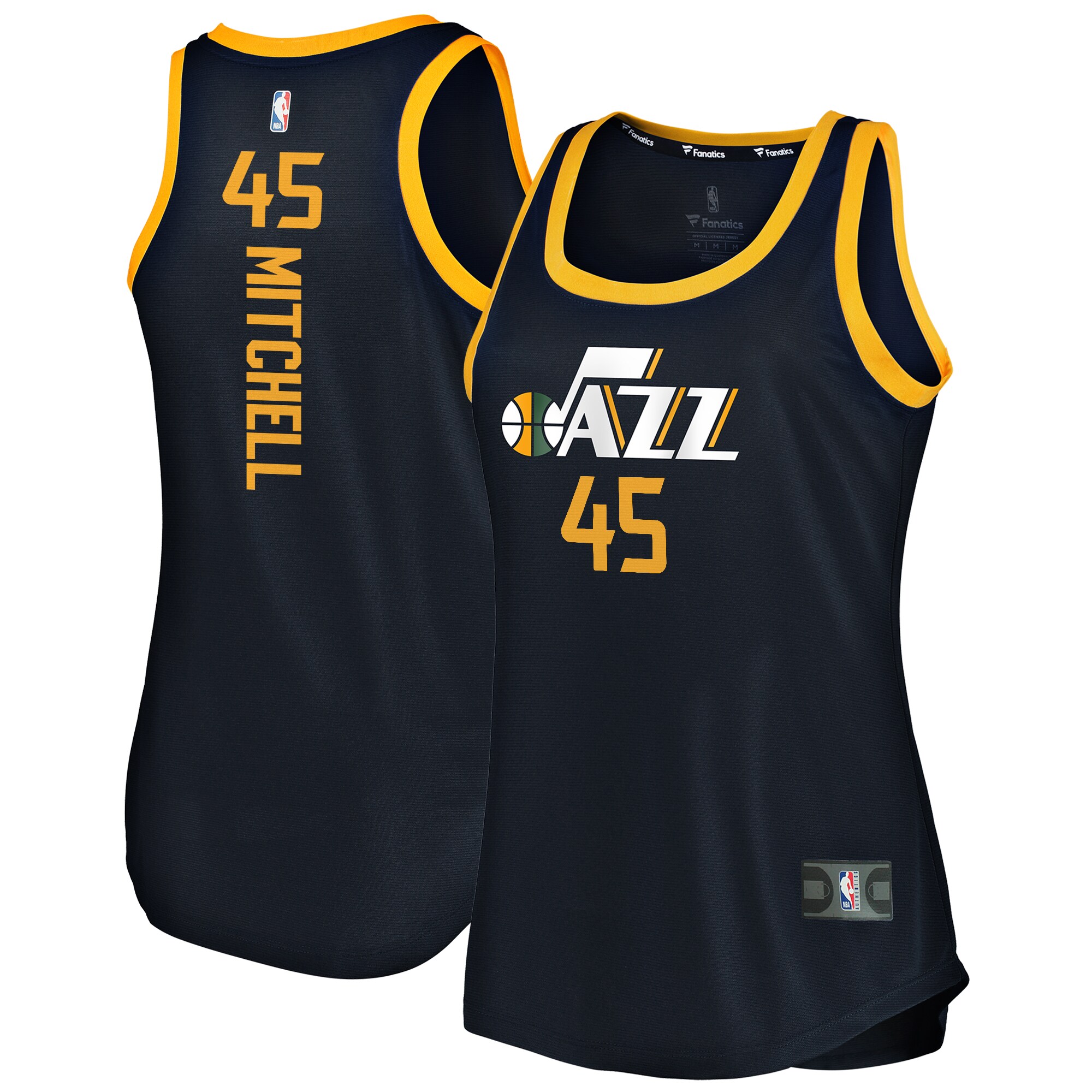 Donovan Mitchell Utah Jazz Fanatics Women's Fast Break Team Tank Jersey - Icon Edition - Navy