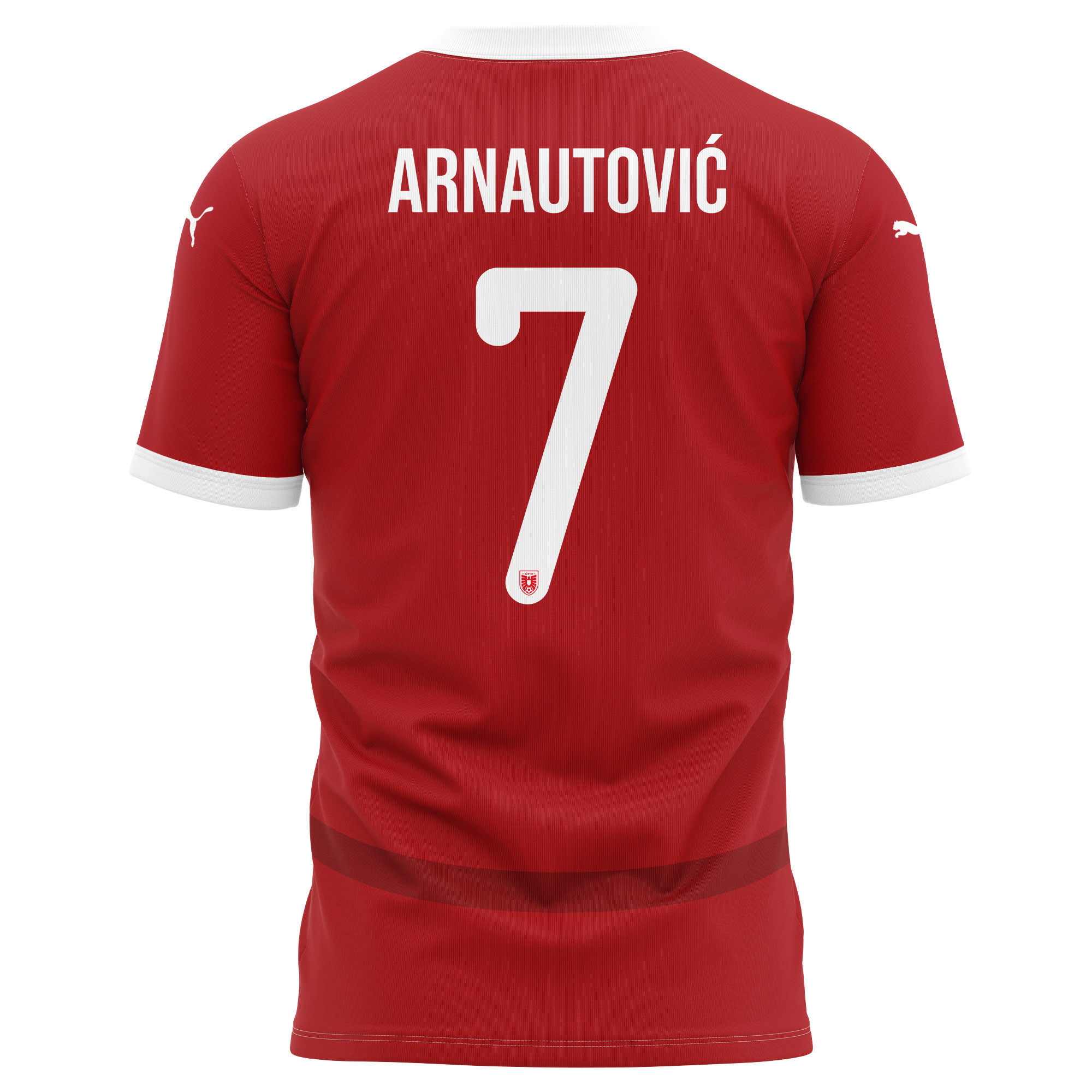 Marko Arnautović 7 Austria National Team 2024/25 Home Kits AOP T-shirt - Red