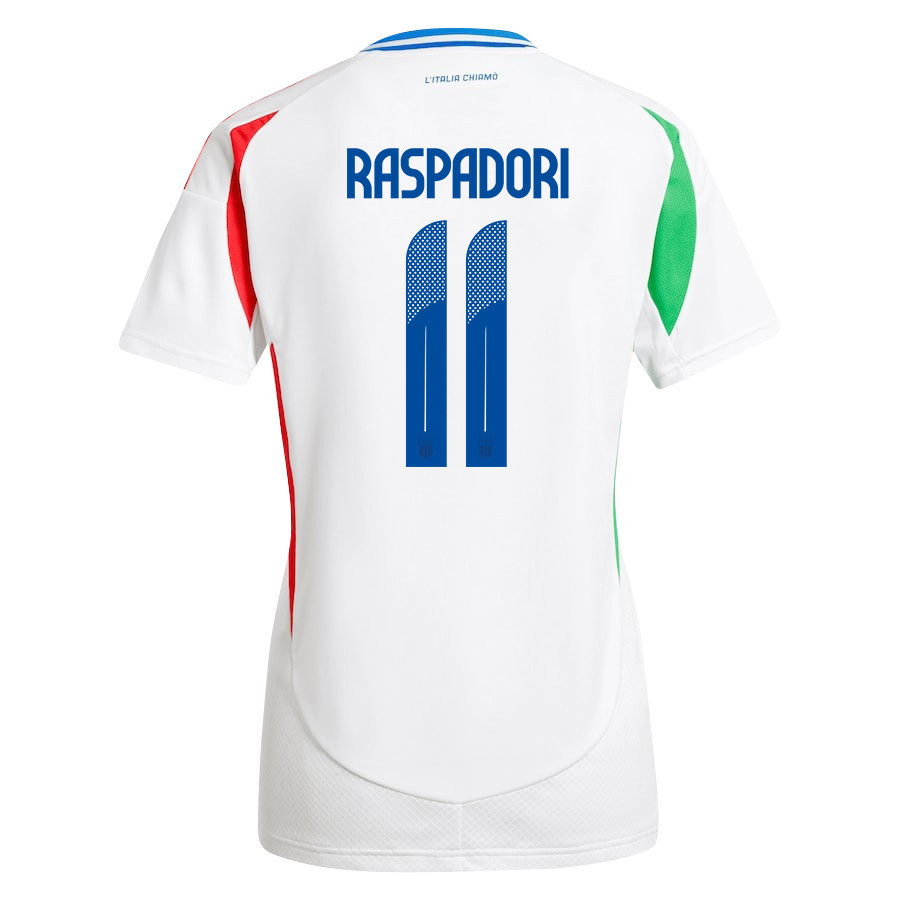 Giacomo Raspadori 11 Italy National Team 2024/25 Away Women Jersey - White