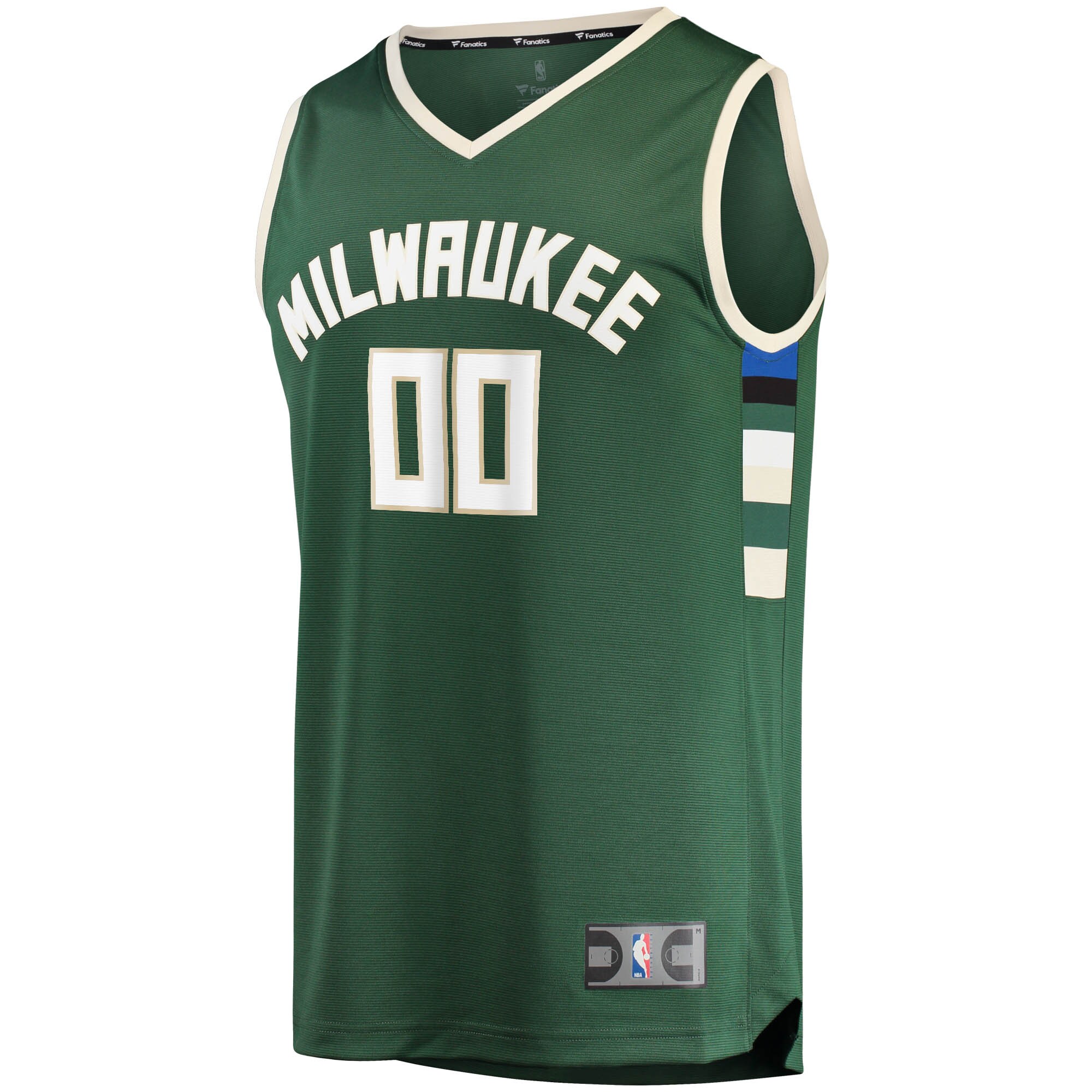 Milwaukee Bucks Fanatics Fast Break Custom Replica Jersey Hunter Green - Icon Edition