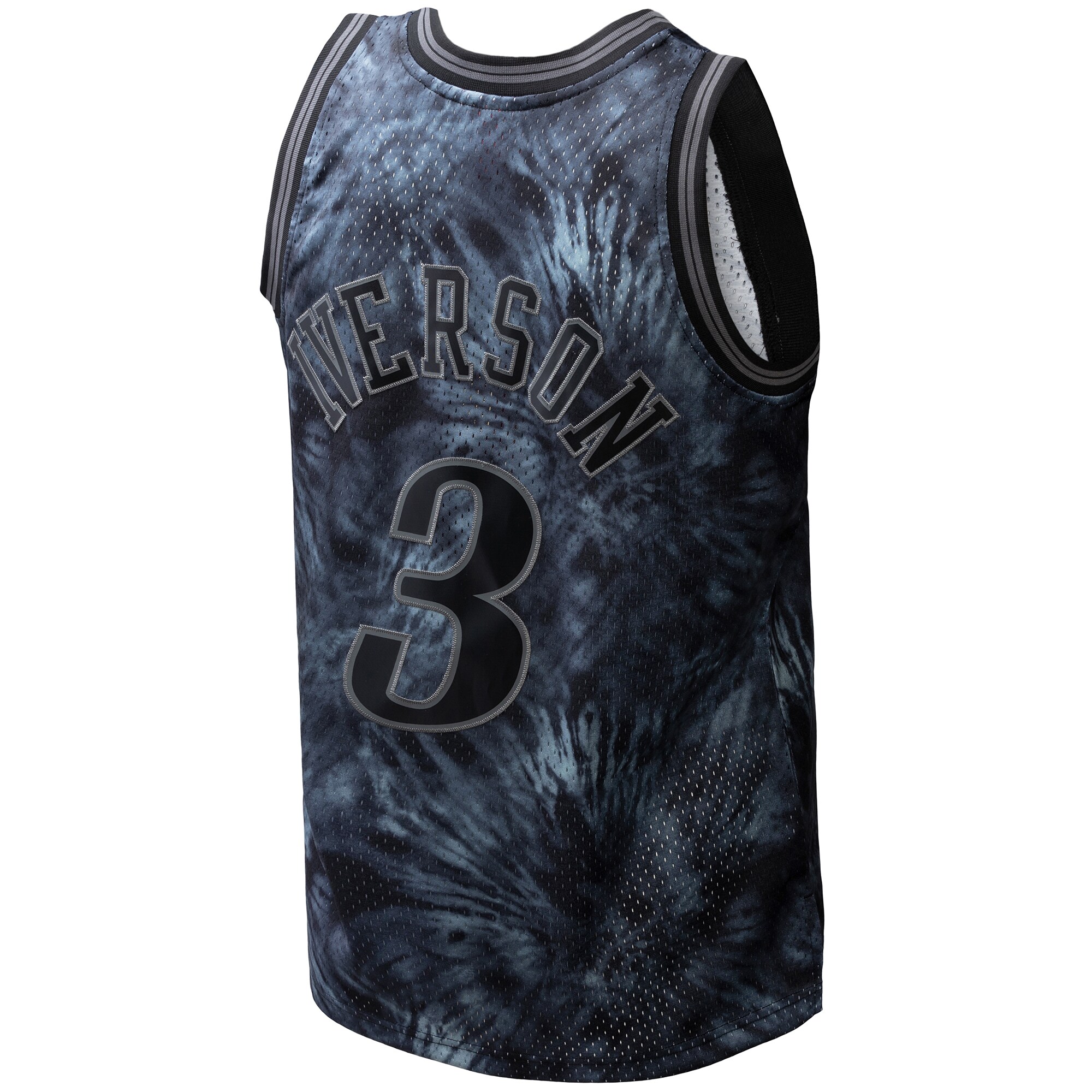 Allen Iverson Philadelphia 76ers Mitchell & Ness Hardwood Classics 1997\/98 Tie-Dye Swingman Jersey - Black
