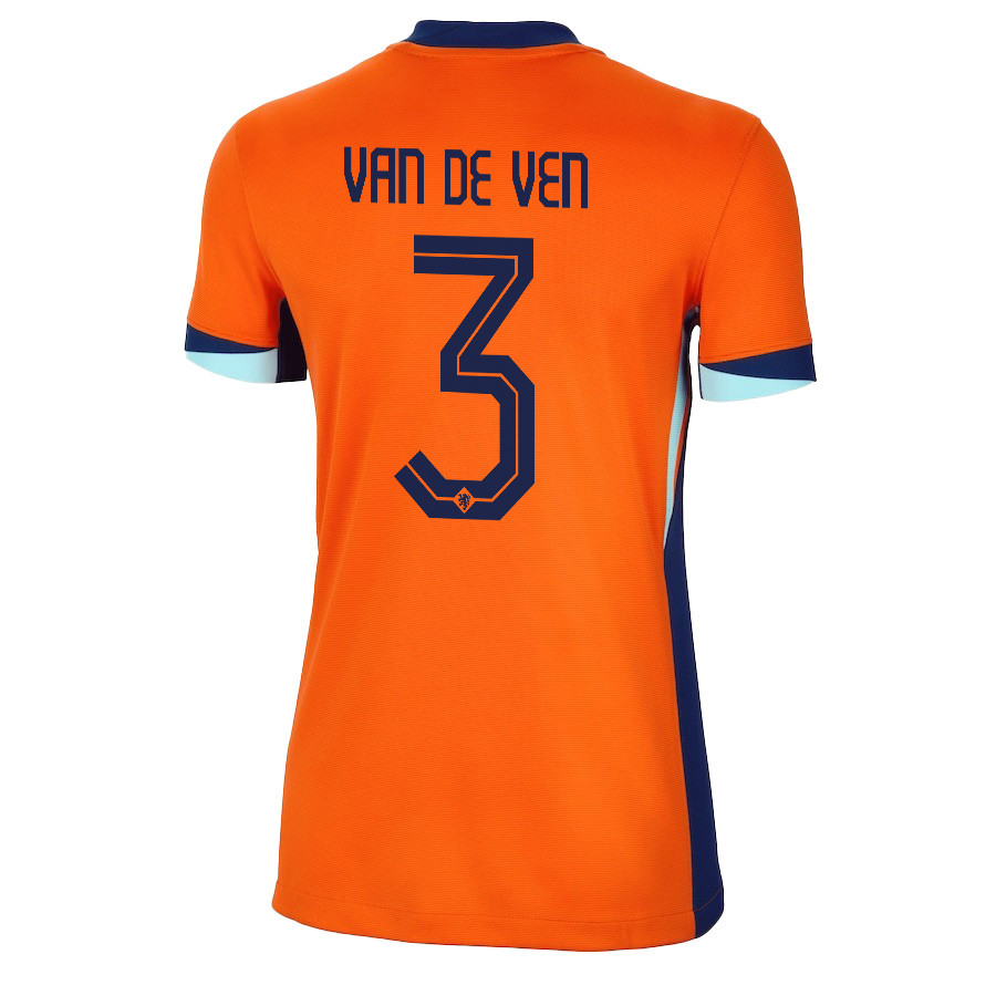 Micky van de Ven 3 Netherlands National Team 2024/25 Home WOMEN Jersey - Orange