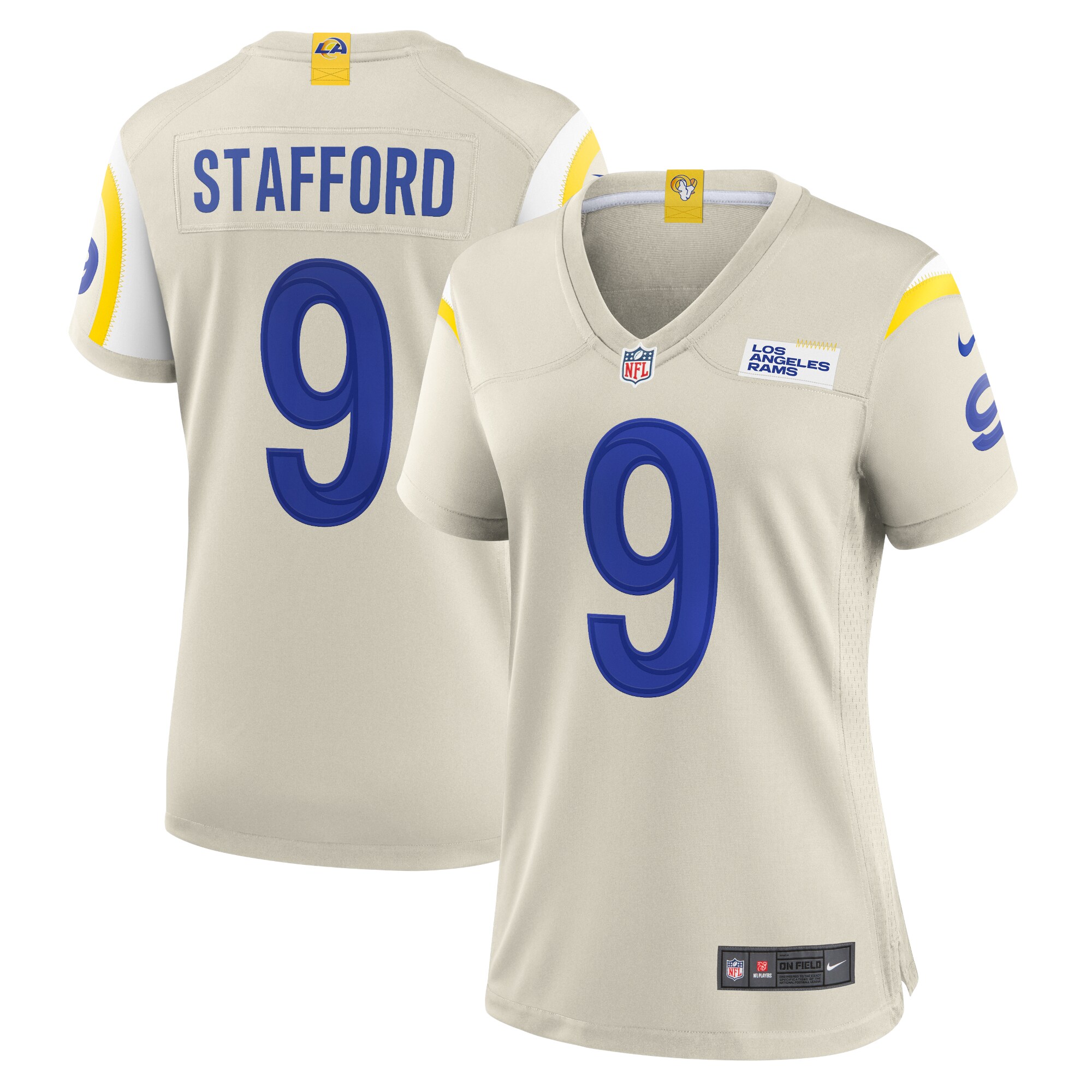 Matthew Stafford Los Angeles Rams  Women's Player Game Jersey - Bone