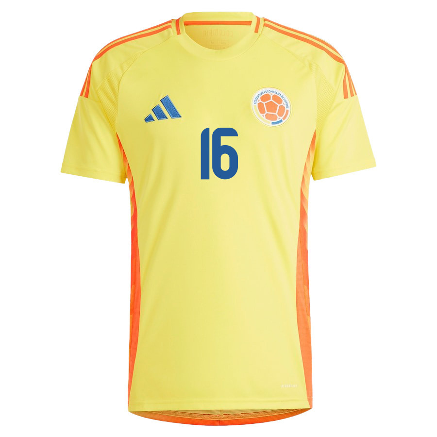 Jefferson Lerma 16 Colombia National Team 2024/25 Home Men Jersey - Yellow