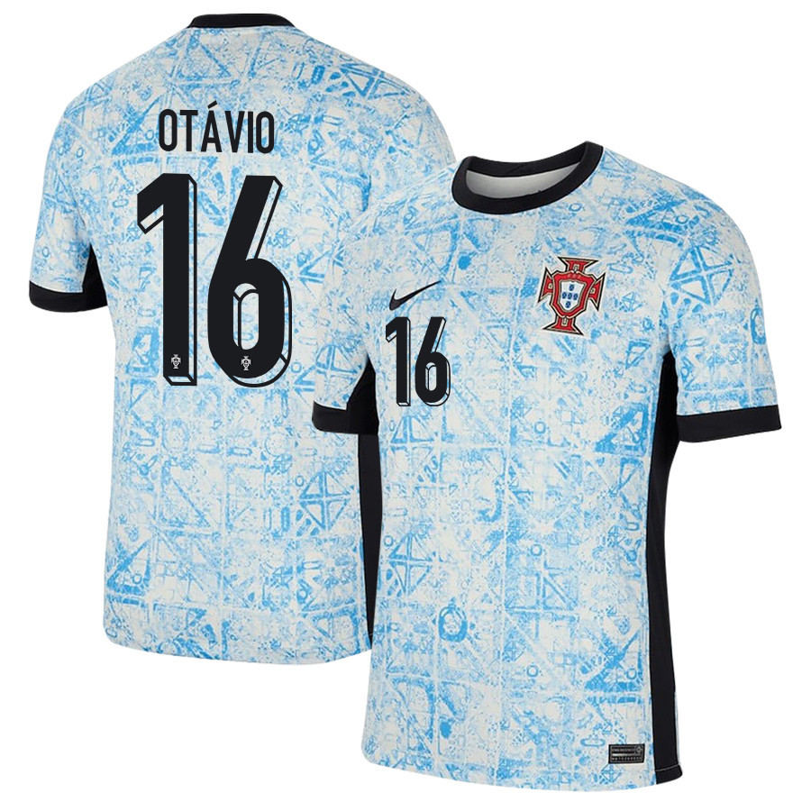 Otávio 16 Portugal National Team 2024/25 Away Men Jersey - Cream/Blue