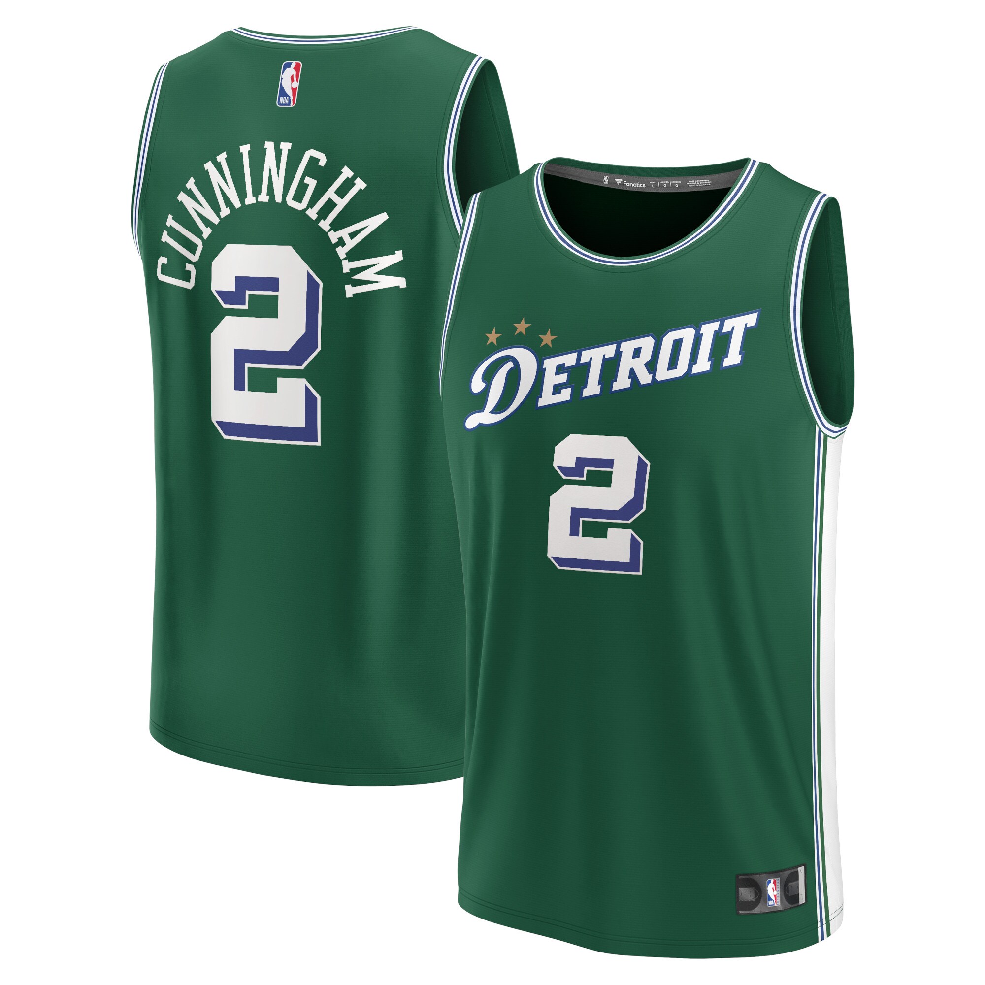Cade Cunningham Detroit Pistons Fanatics Youth Fastbreak Jersey - City Edition - Green