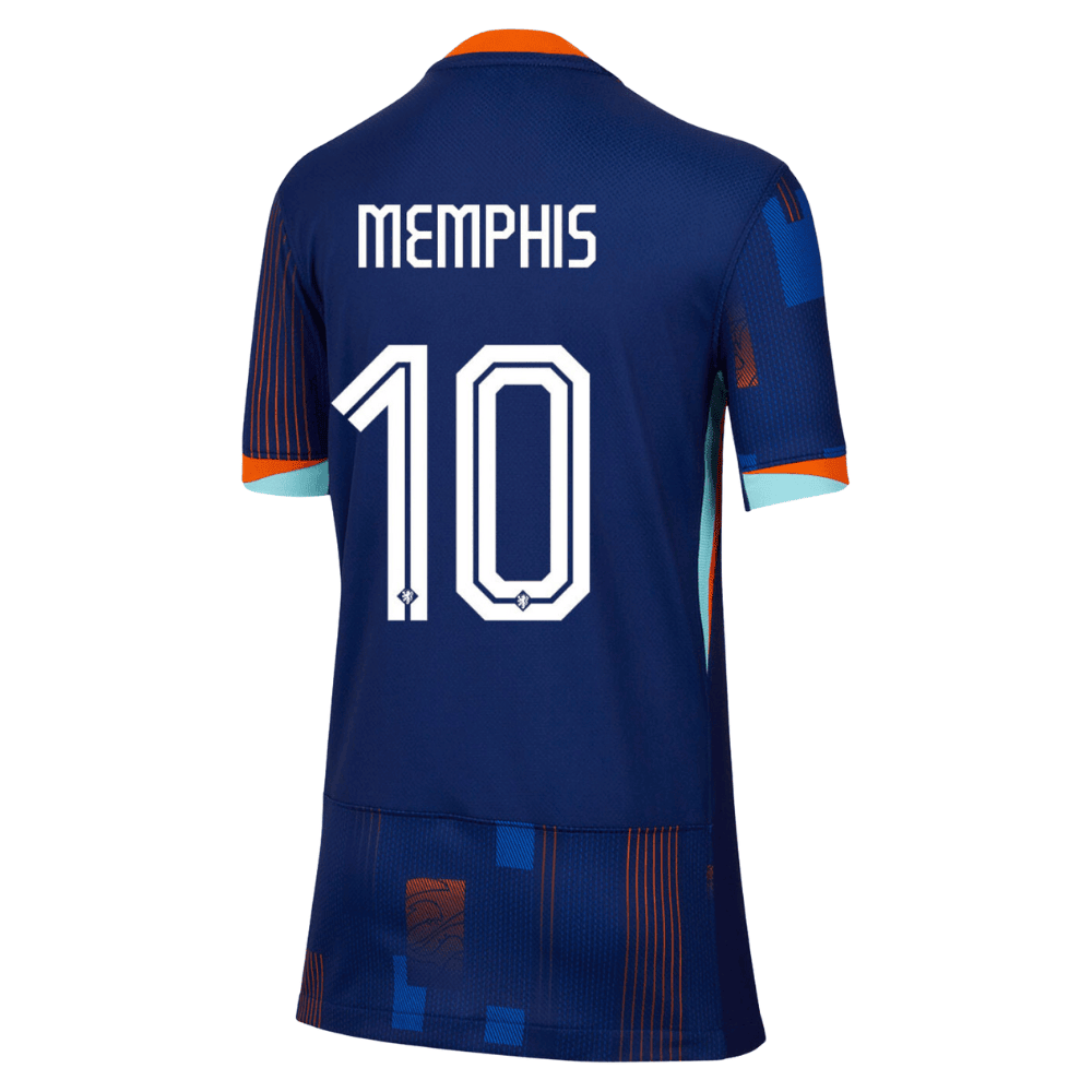 Memphis Depay 10 Netherlands National Team 2024 Away YOUTH Jersey - Blue