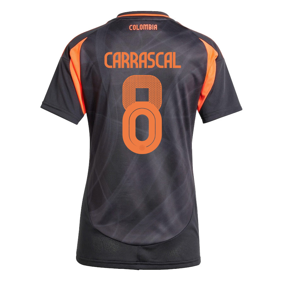Jorge Carrascal 8 Colombia National Team 2024/25 Away Women Jersey - Black