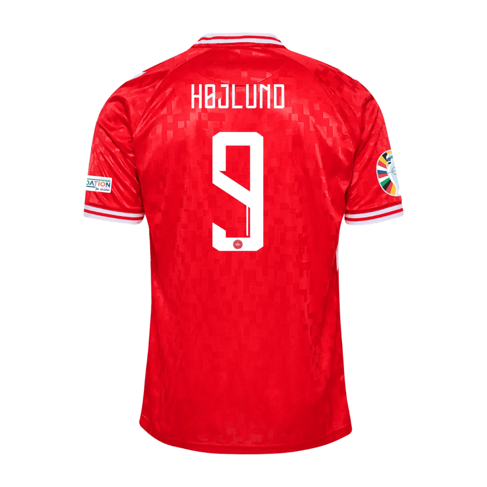 Rasmus Højlund 9 Denmark National Team 2024 Home Stadium Men Jersey - Red