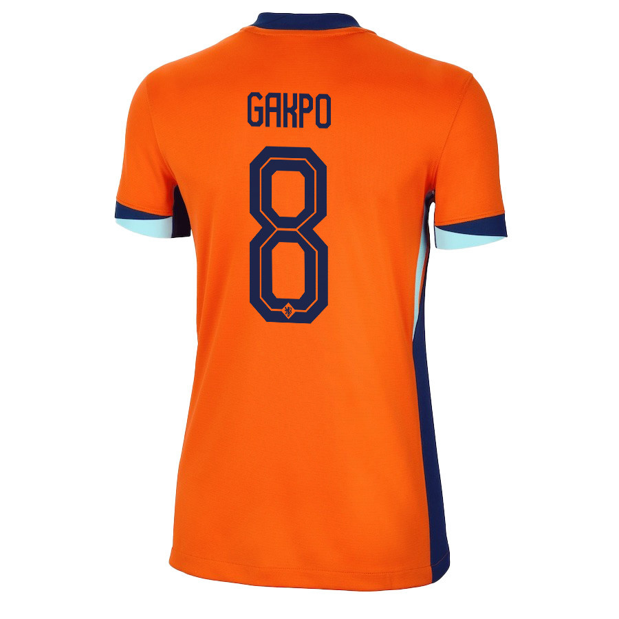 Cody Gakpo 8 Netherlands National Team 2024/25 Home WOMEN Jersey - Orange