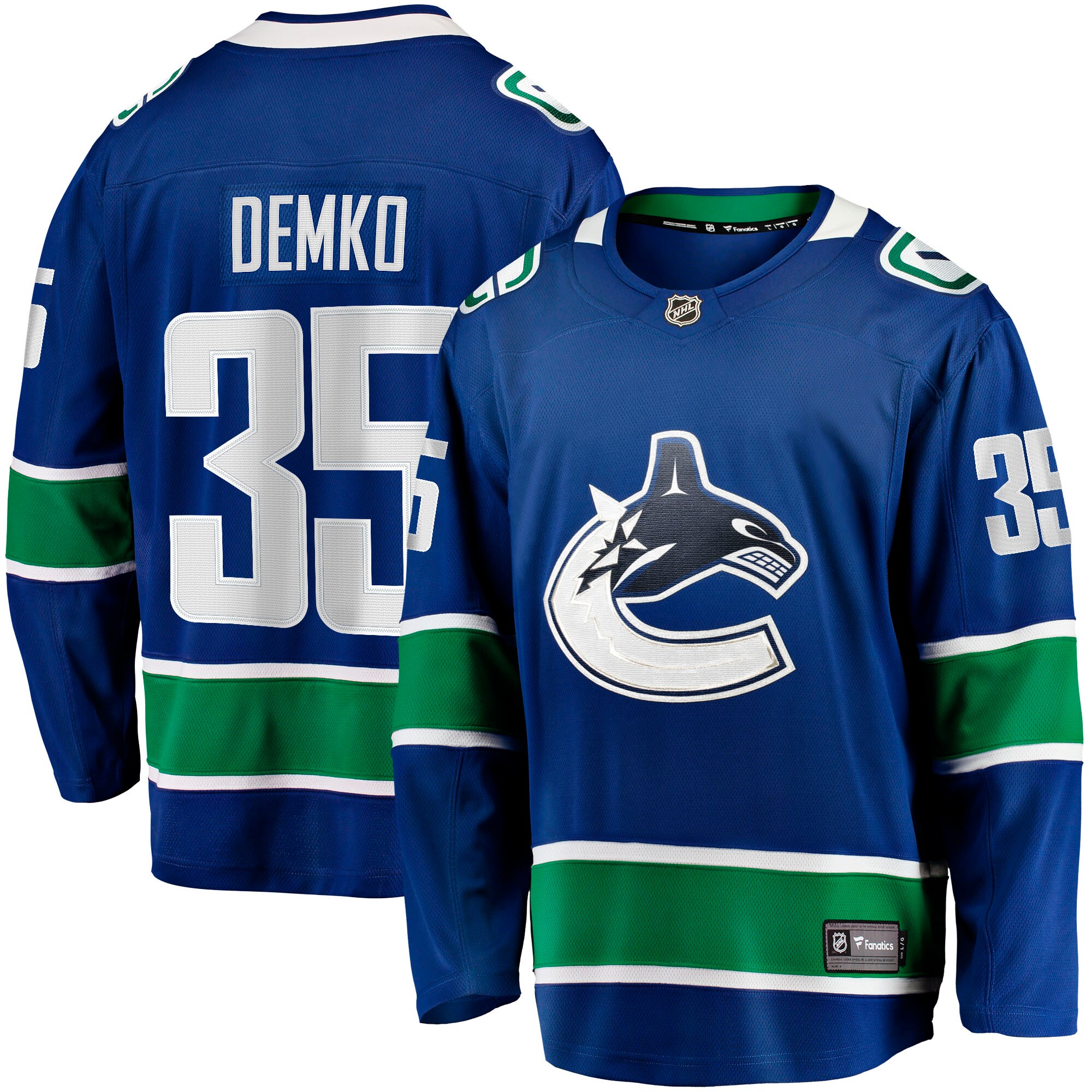 Thatcher Demko Vancouver Canucks Fanatics Home Breakaway Jersey - Blue