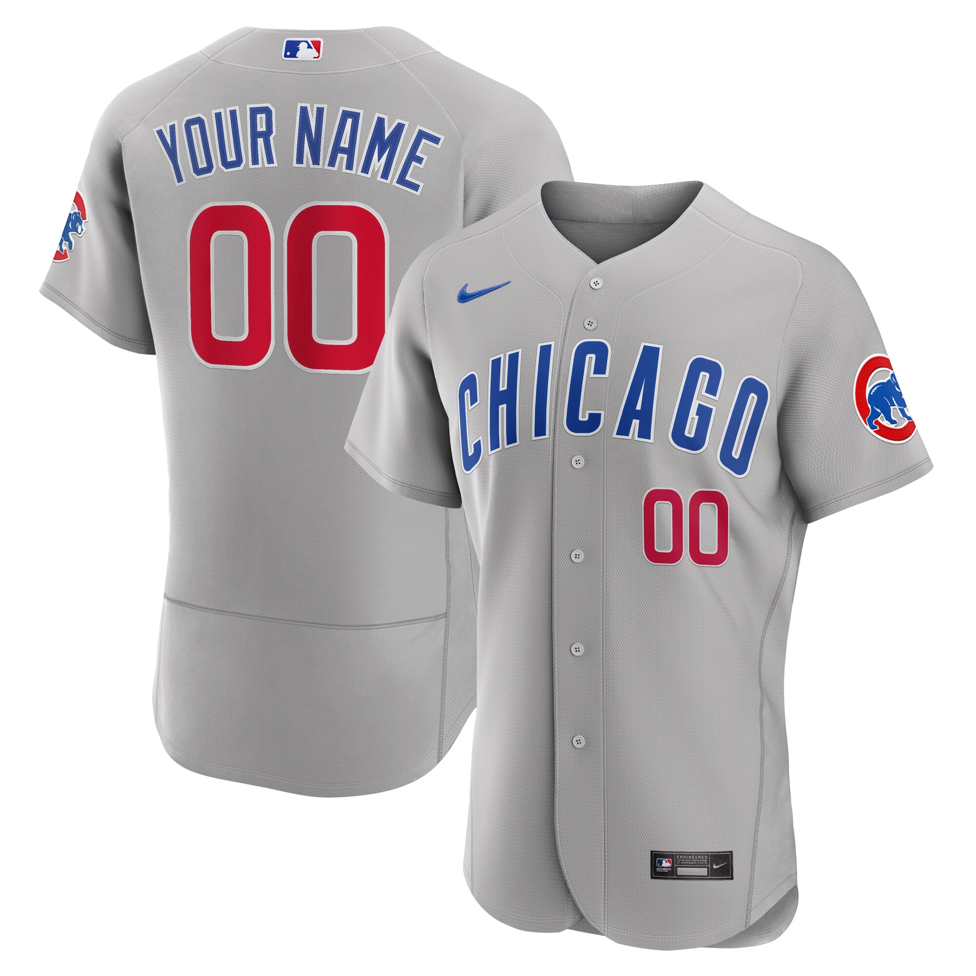 Chicago Cubs  Road Authentic Custom Jersey - Gray