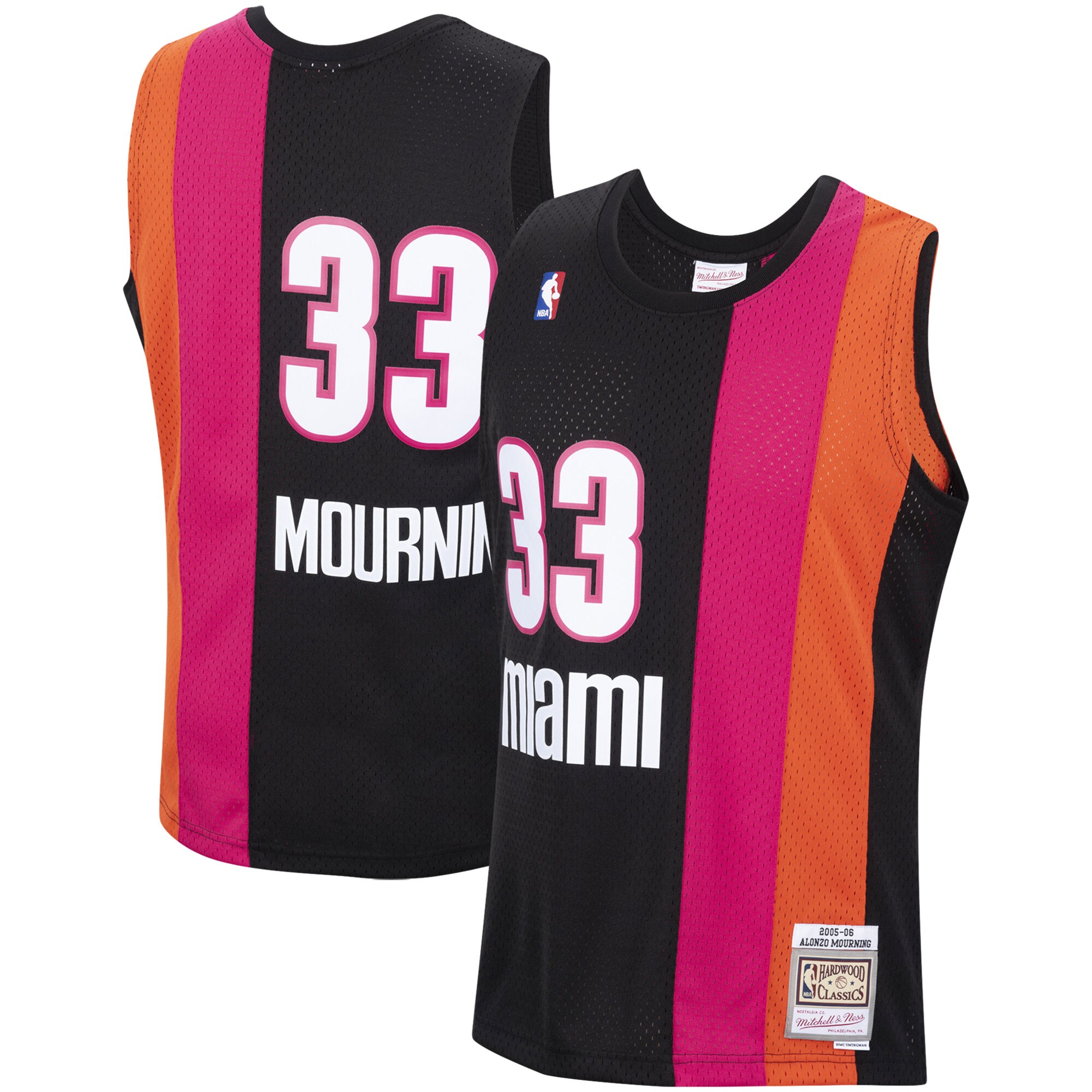 Alonzo Mourning Miami Heat Mitchell & Ness 2005\/2006 Hardwood Classics Swingman Jersey - Black