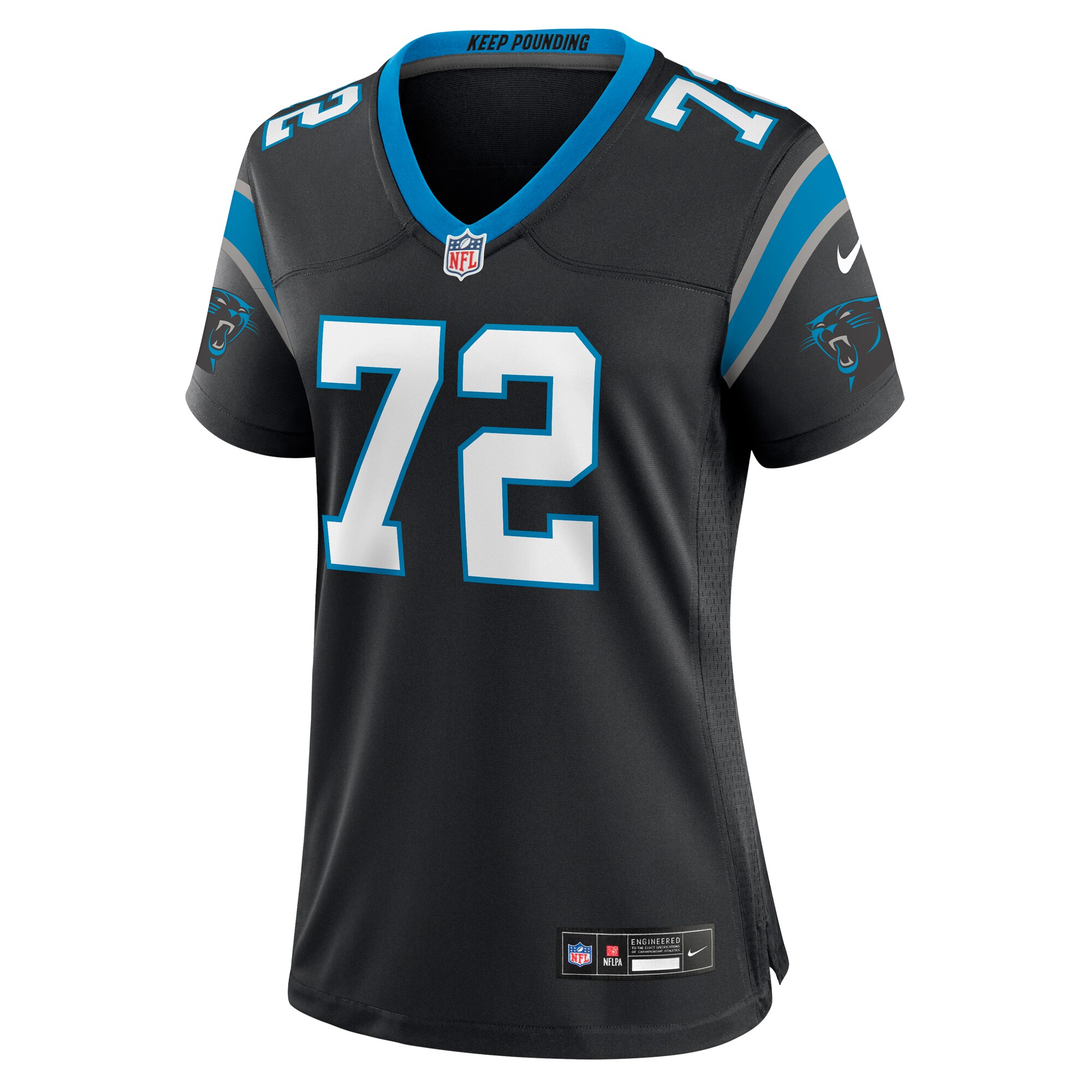 Taylor Moton Carolina Panthers  Women's Team Game Jersey - Black