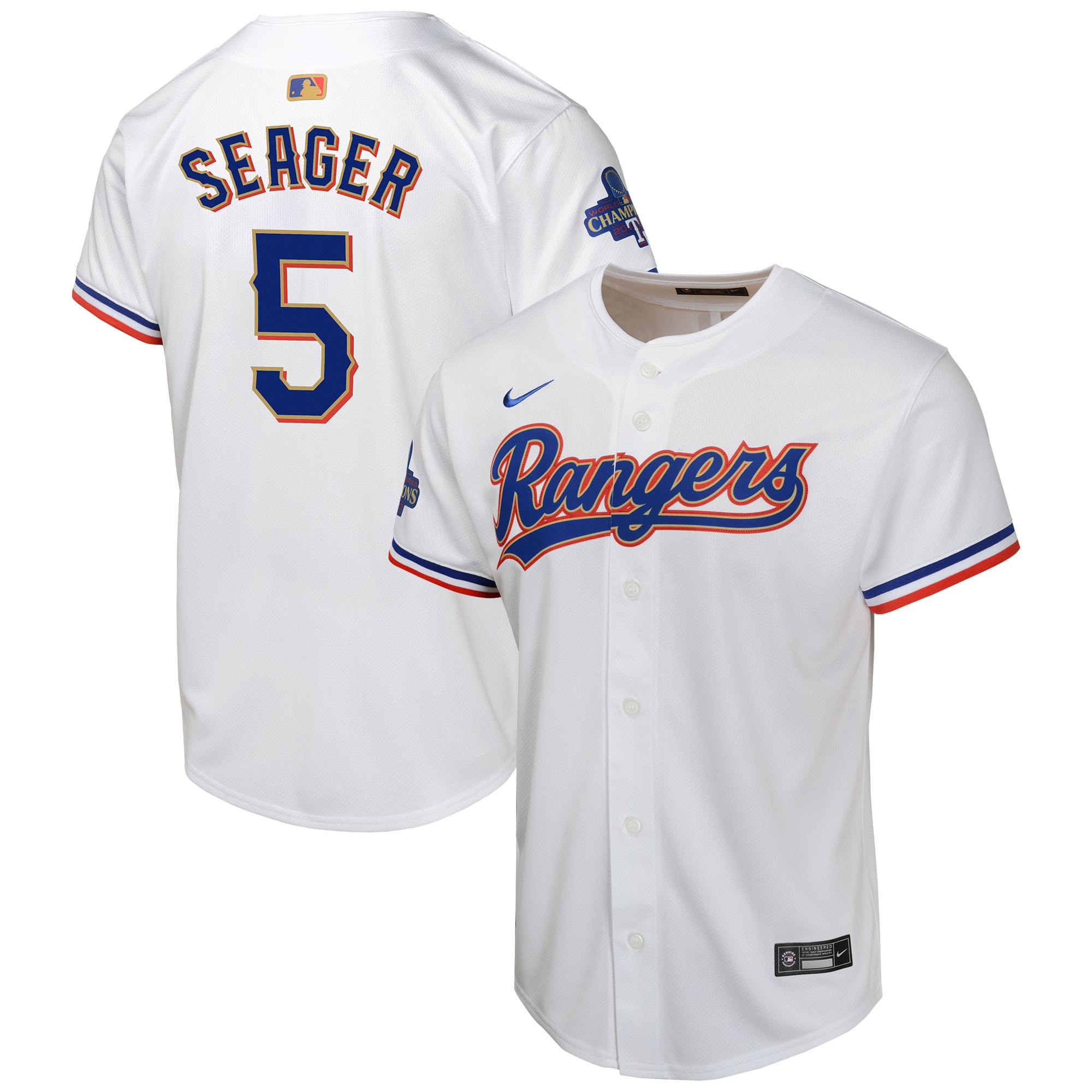 Corey Seager Texas Rangers  Youth 2024 Gold Collection Limited Player Jersey\u00c2\u00a0\u00e2\u20ac\u201c White