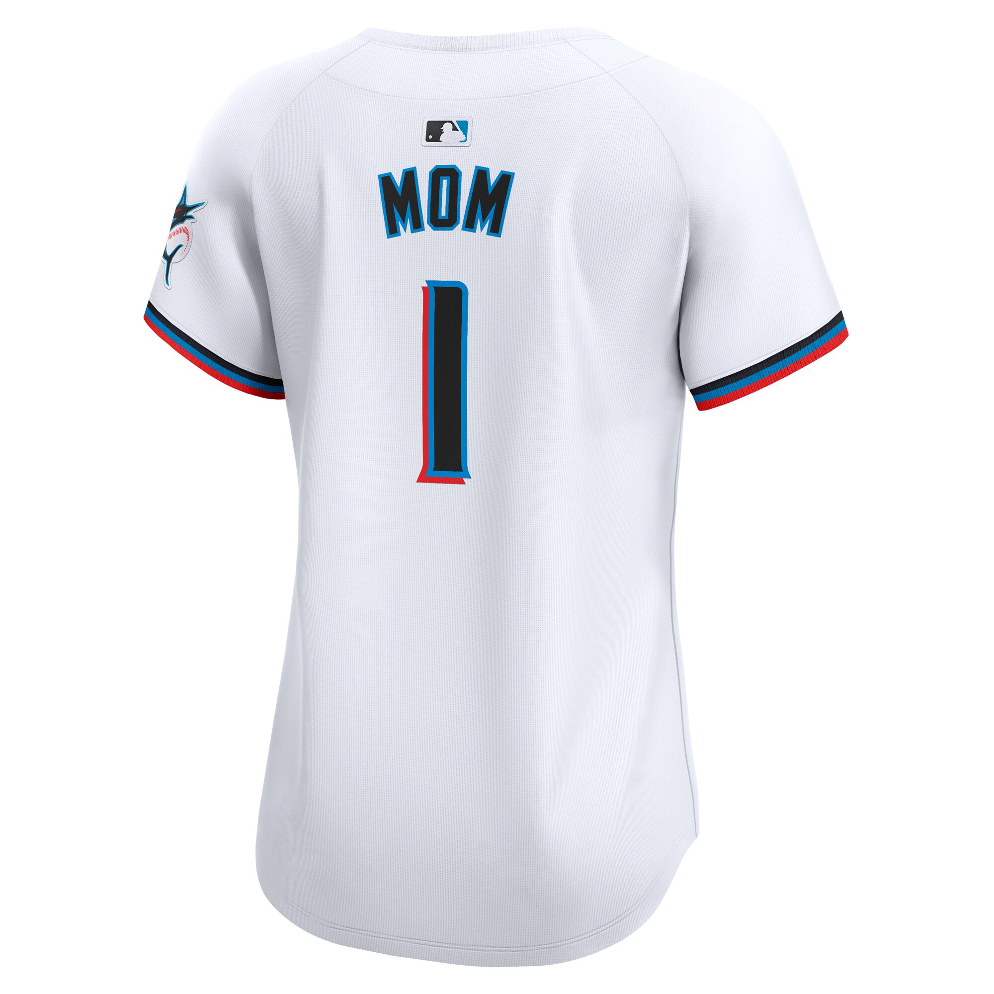 Miami Marlins  Women's #1 Mom Home Limited Jersey - White