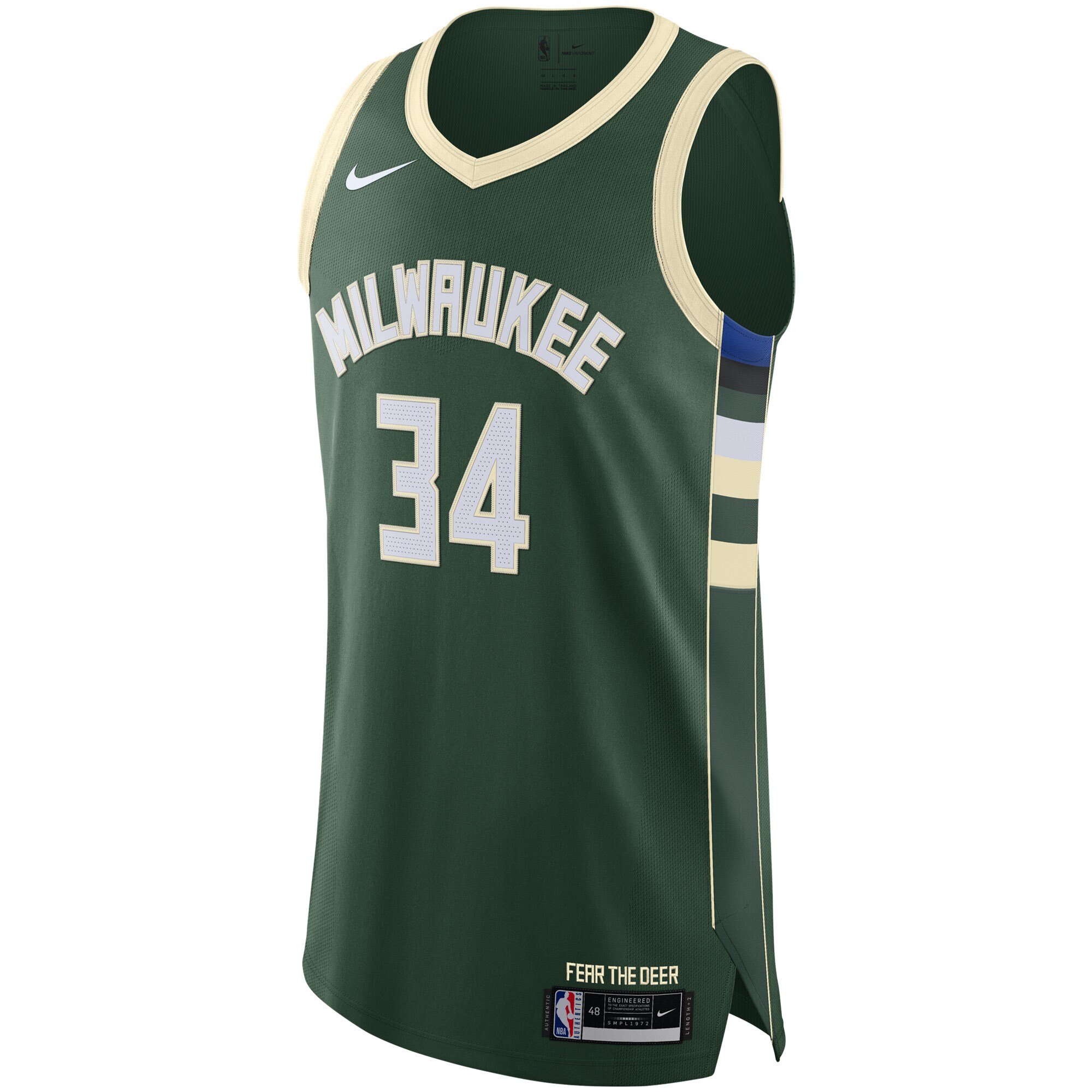 Giannis Antetokounmpo Milwaukee Bucks  Authentic Jersey - Icon Edition - Hunter Green