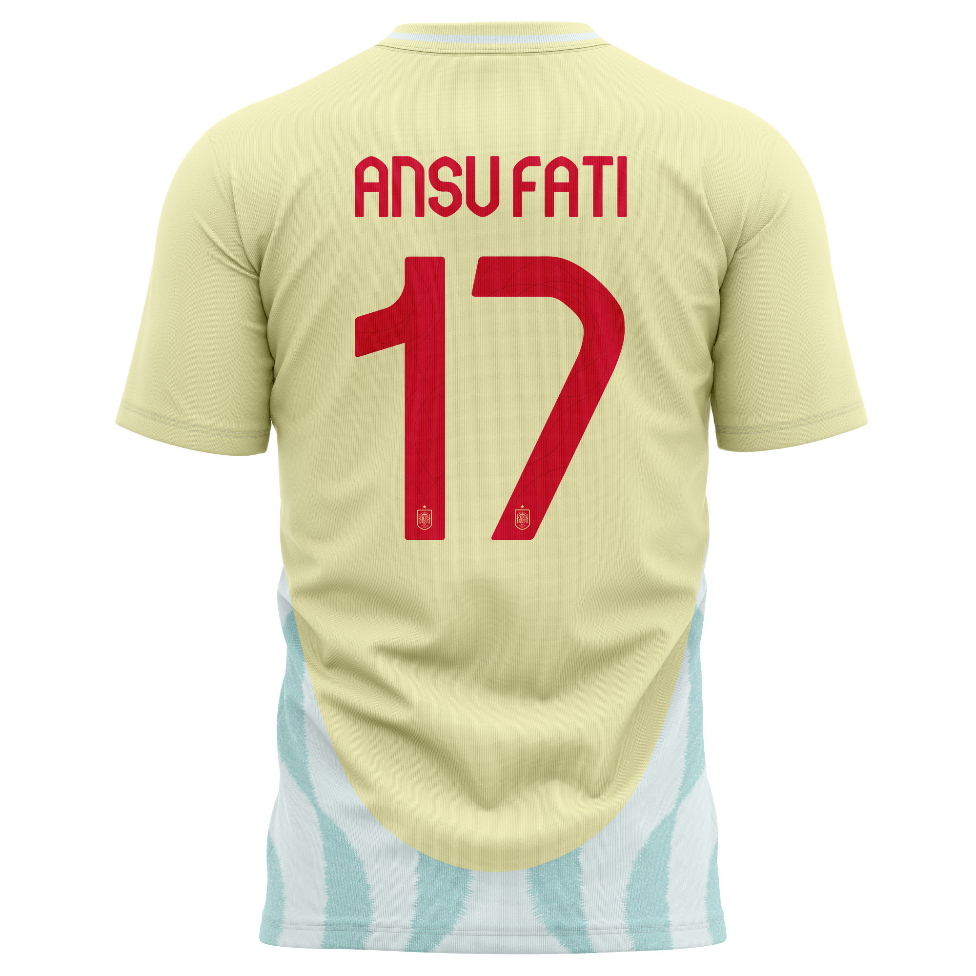 Ansu Fati 17 Spain National Team 2024 Away Kits AOP T-shirt - Yellow