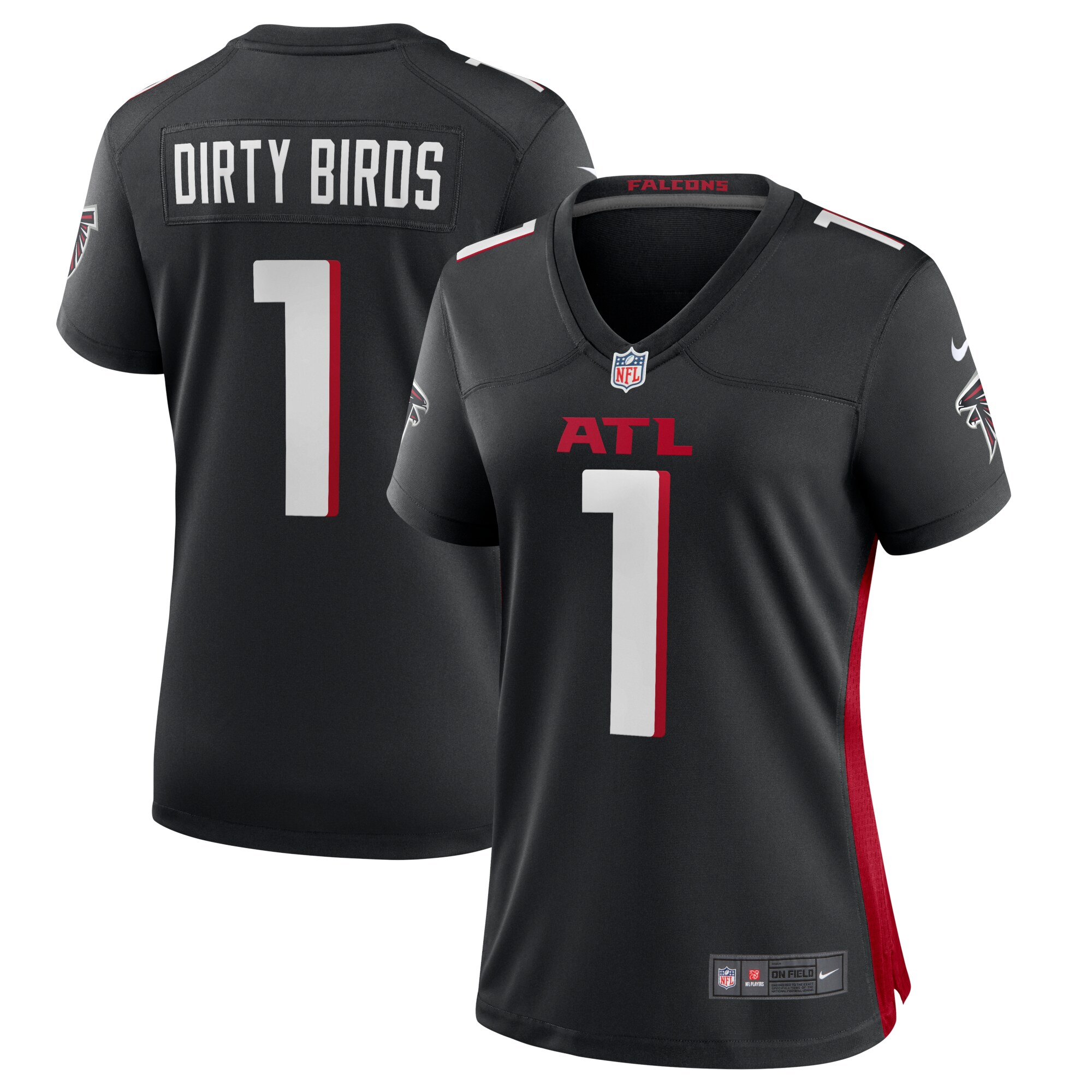Dirty Birds Atlanta Falcons  Women's Game Jersey - Black
