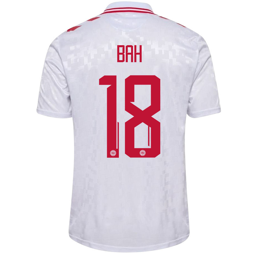 Alexander Bah 18 Denmark National Team 2024/25 Away Men Jersey - White