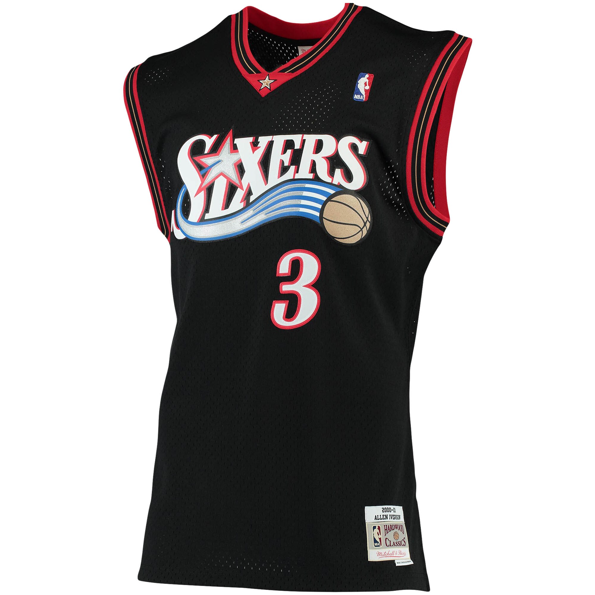 Allen Iverson Philadelphia 76ers Mitchell & Ness 2000\/01 Big & Tall Hardwood Classics Swingman Jersey - Black