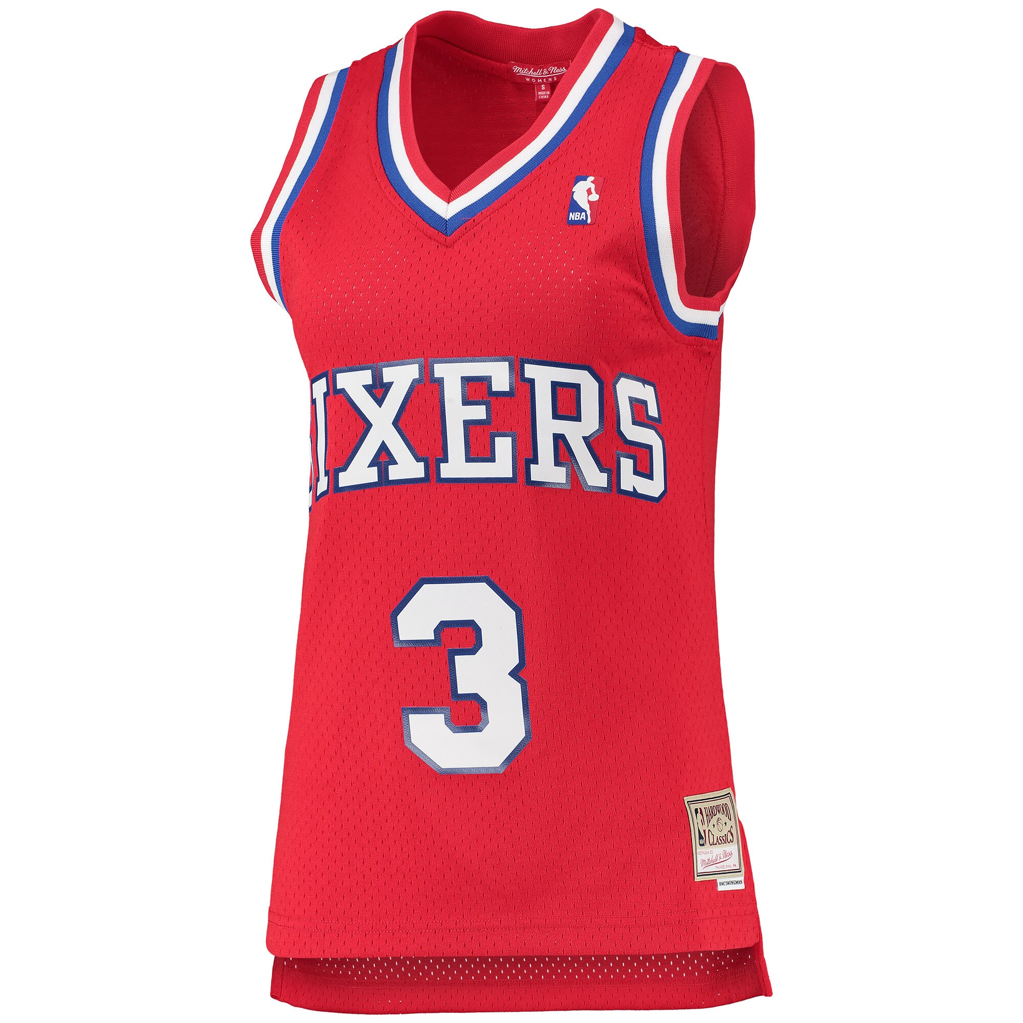 Allen Iverson Philadelphia 76ers Mitchell & Ness Women's 2002\/03 Hardwood Classics Swingman Jersey - Red