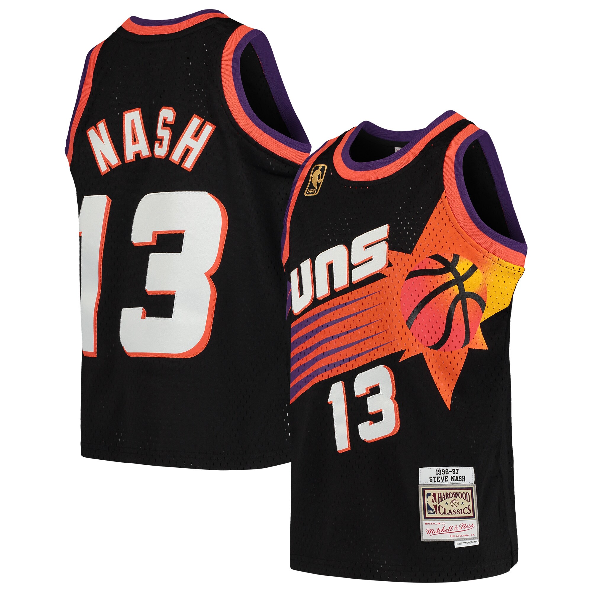 Steve Nash Phoenix Suns Mitchell & Ness Youth 1996-97 Hardwood Classics Swingman Throwback Jersey - Black