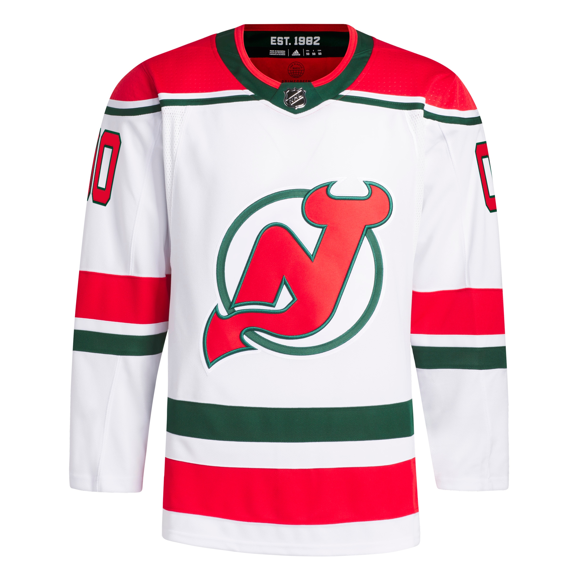 New Jersey Devils adidas  W Anniversary Heritage Primegreen Authentic Custom Jersey - White