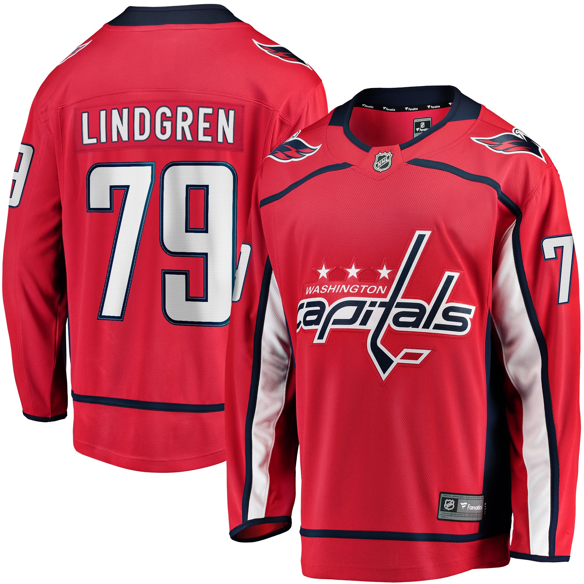 Charlie Lindgren Washington Capitals Fanatics Home Breakaway Player Jersey - Red