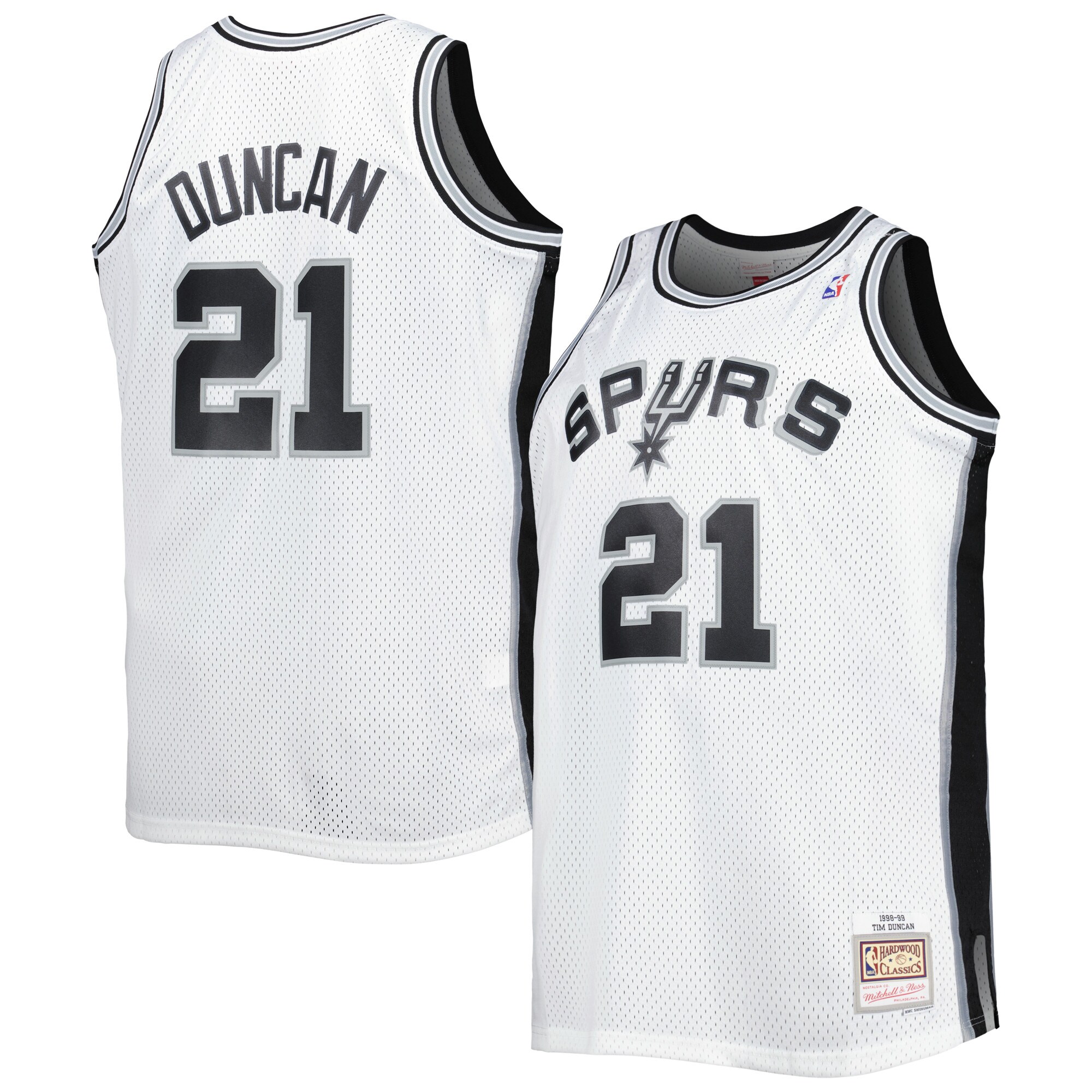 Tim Duncan San Antonio Spurs Mitchell & Ness Big & Tall Hardwood Classics 1998\/99 Swingman Jersey - White