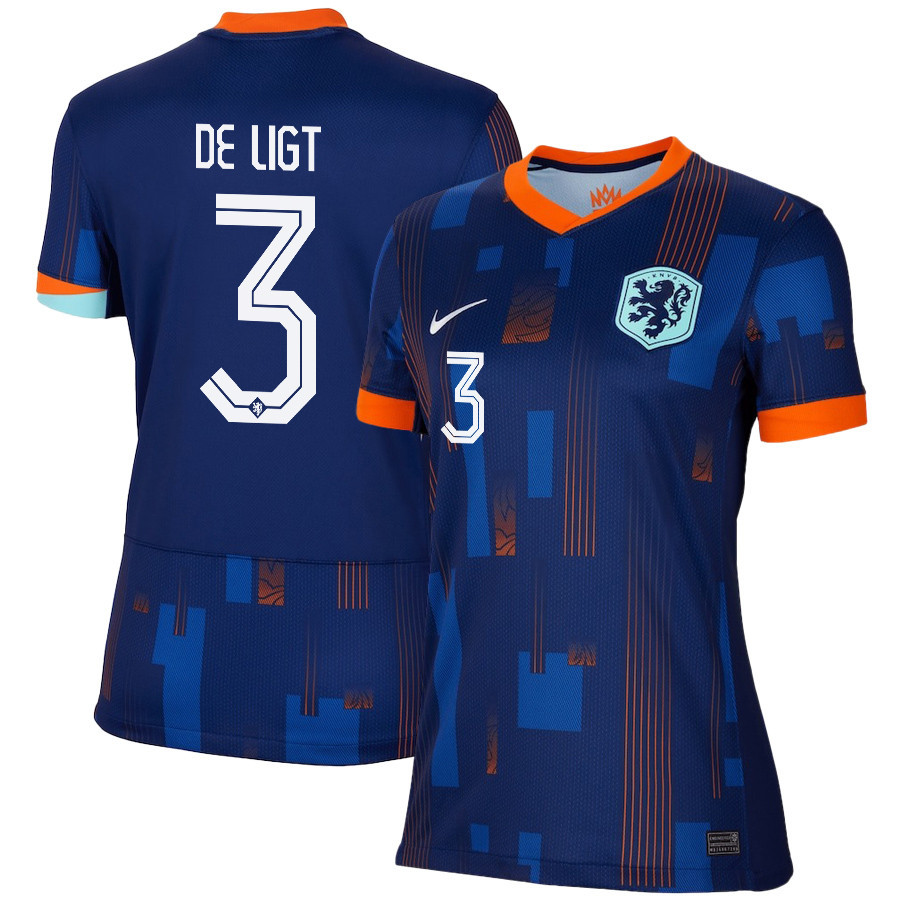 Matthijs De Ligt 3 Netherlands National Team 2024/25 Away WOMEN Jersey - Navy