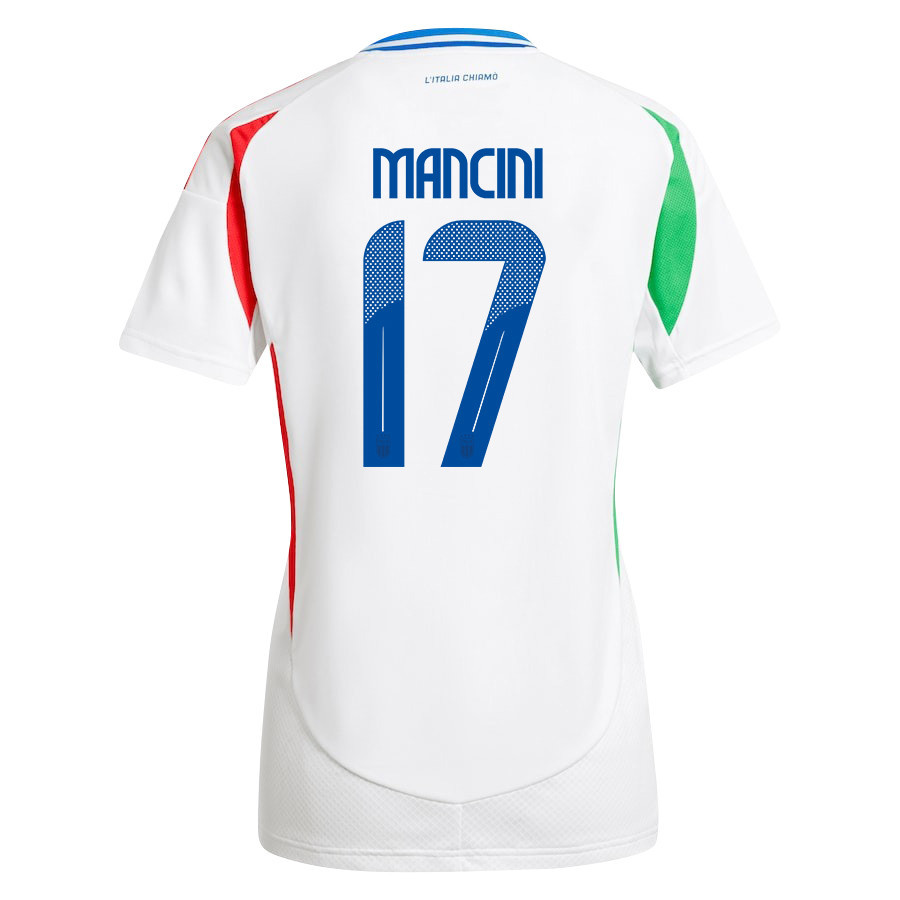 Gianluca Mancini 17 Italy National Team 2024/25 Away Women Jersey - White
