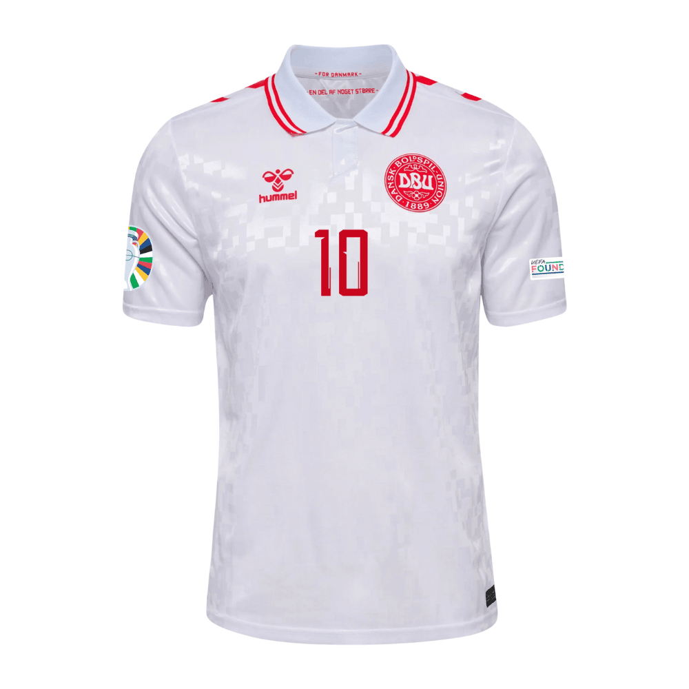 Christian Eriksen 10 Denmark National Team 2024 Away Stadium Men Jersey - White