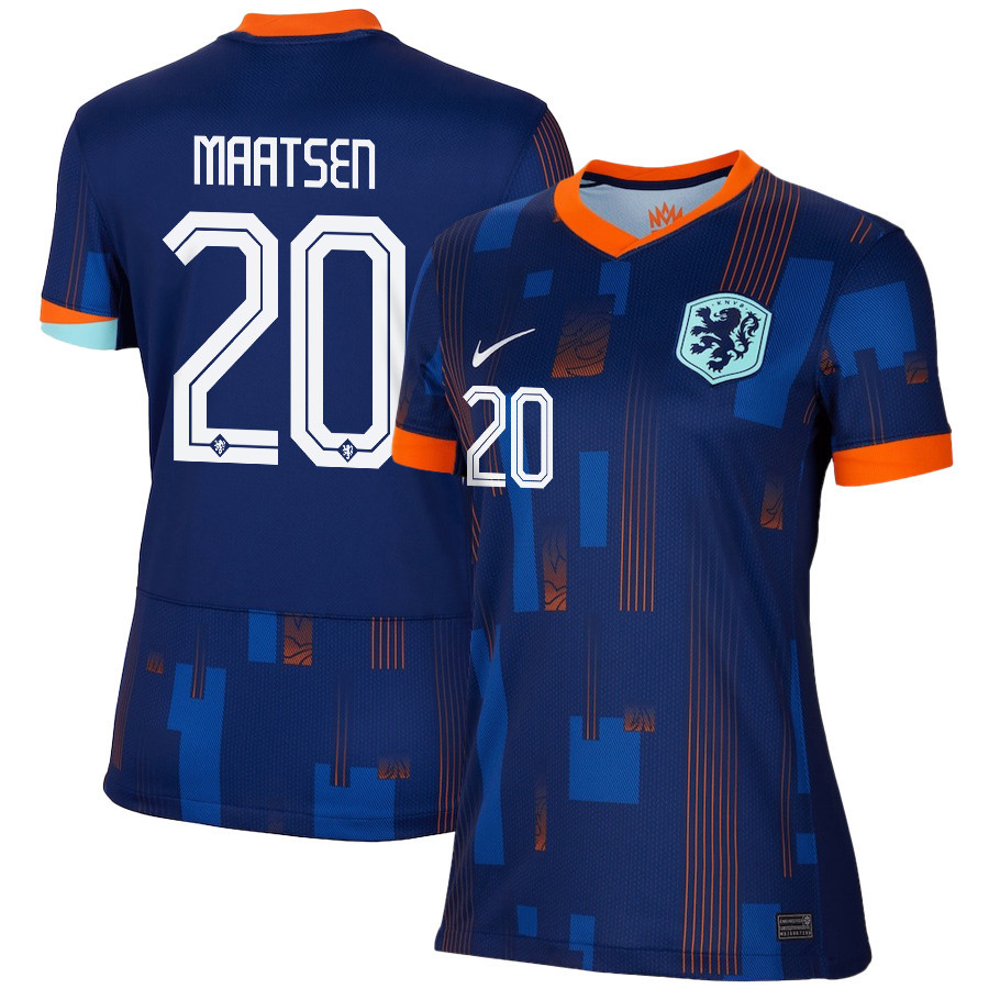 Ian Maatsen 20 Netherlands National Team 2024/25 Away WOMEN Jersey - Navy