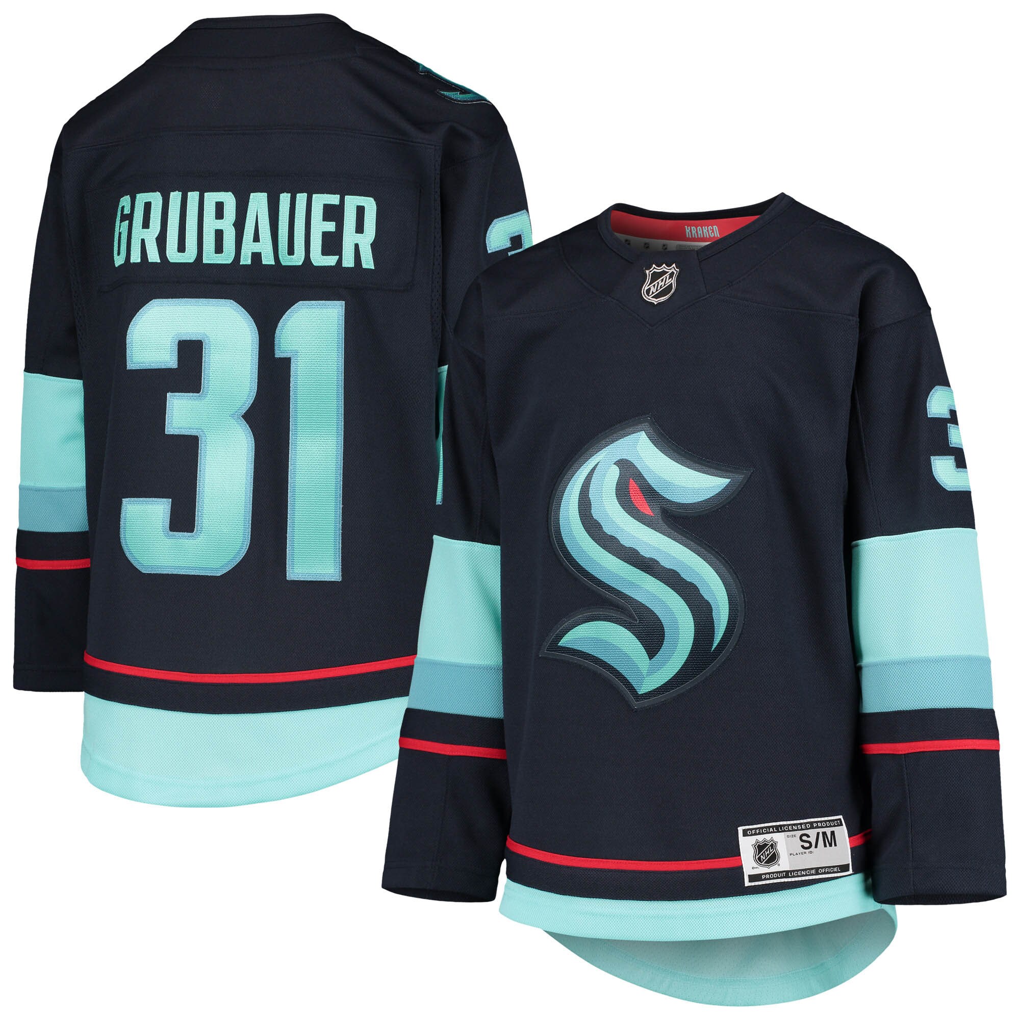 Philipp Grubauer  Youth Home Premier Player Jersey - Deep Sea Blue