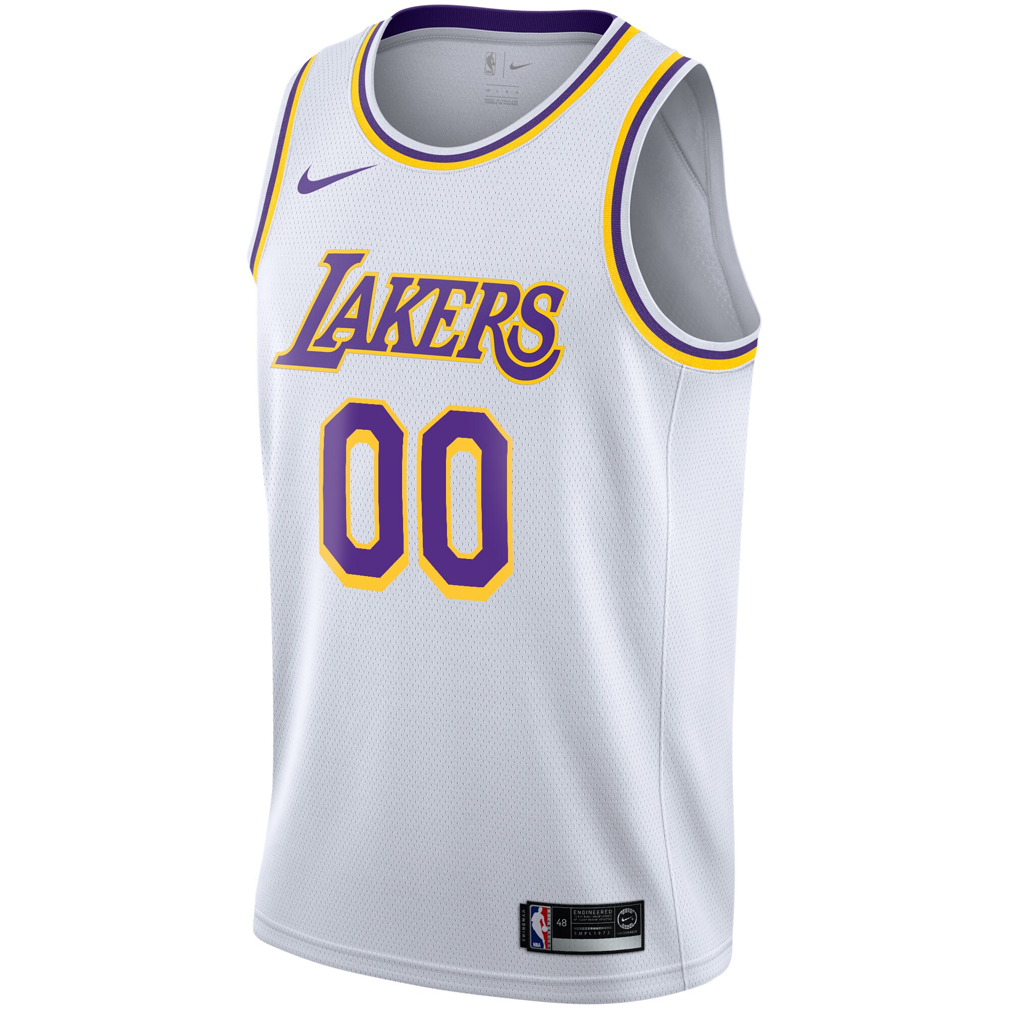 Los Angeles Lakers  2020\/21 Swingman Custom Jersey - Association Edition - White