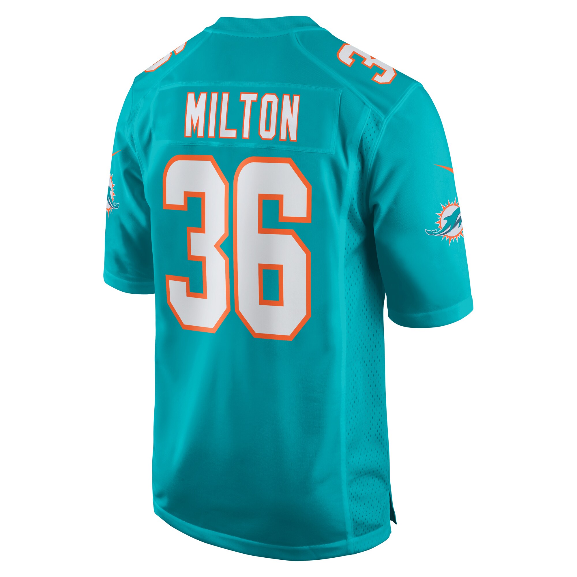 Mark Milton Miami Dolphins  Game Jersey - Aqua
