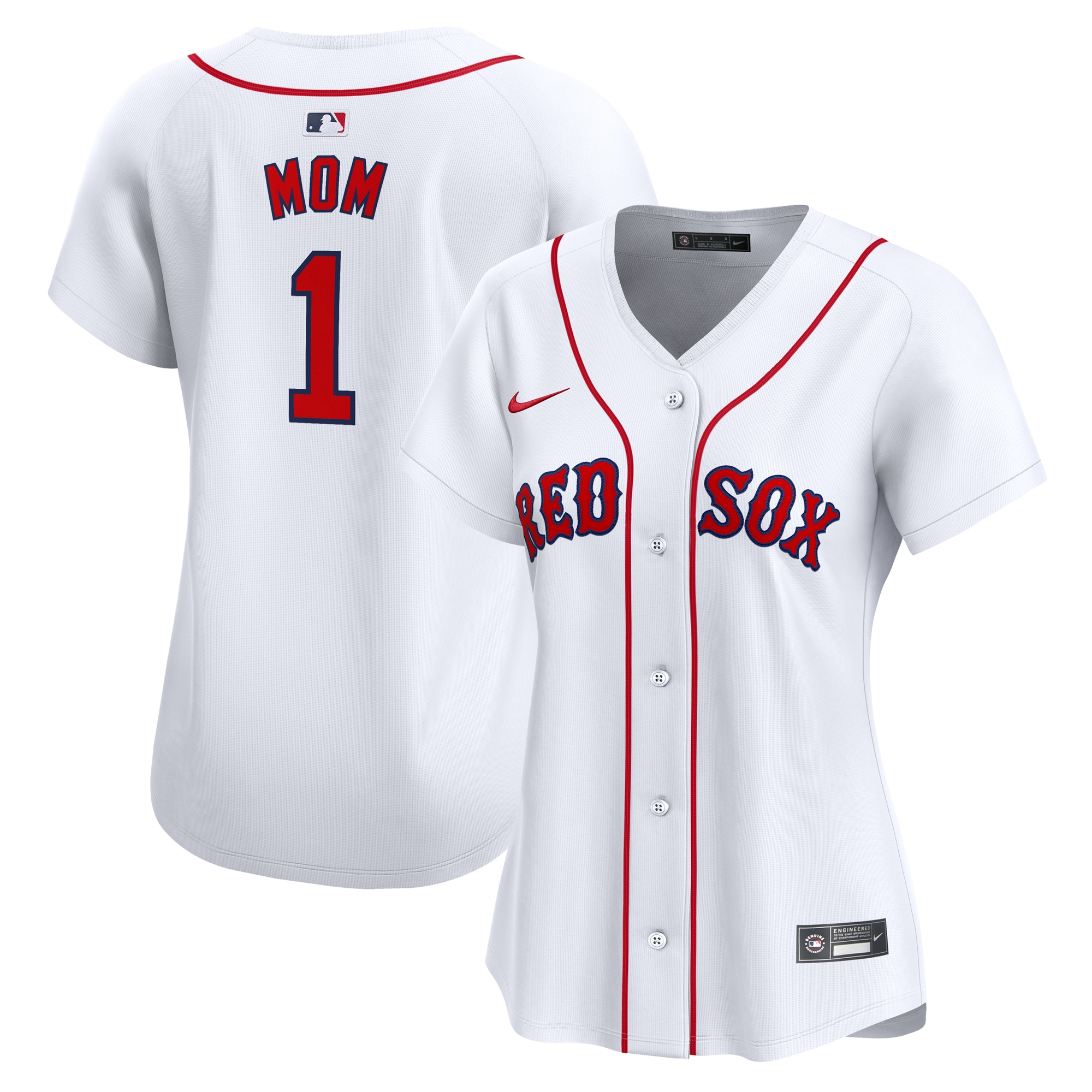 Boston Red Sox  Women's #1 Mom Home Limited Jersey - White