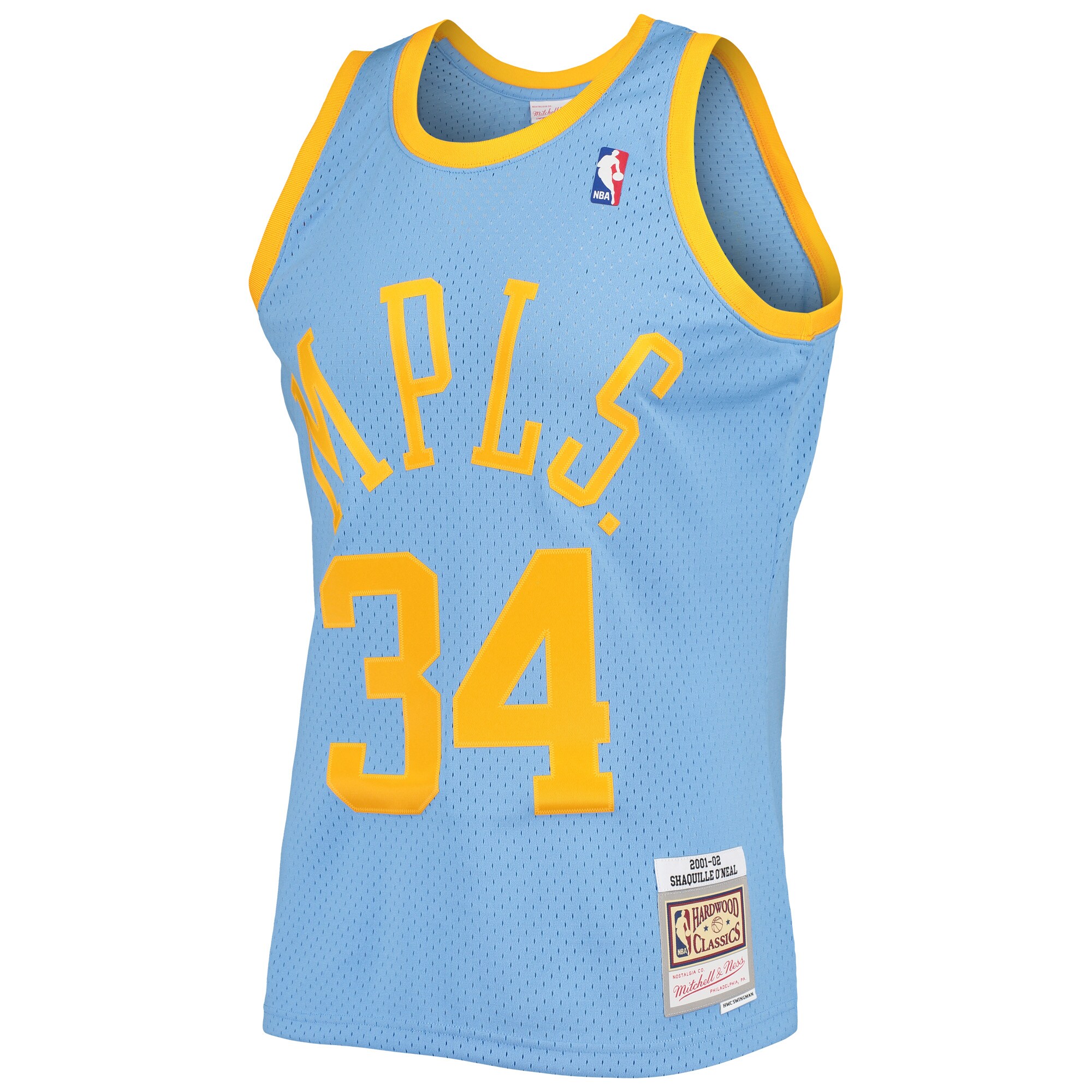 Shaquille O'Neal Los Angeles Lakers Mitchell & Ness 2001\/02 Hardwood Classics Swingman Jersey - Powder Blue