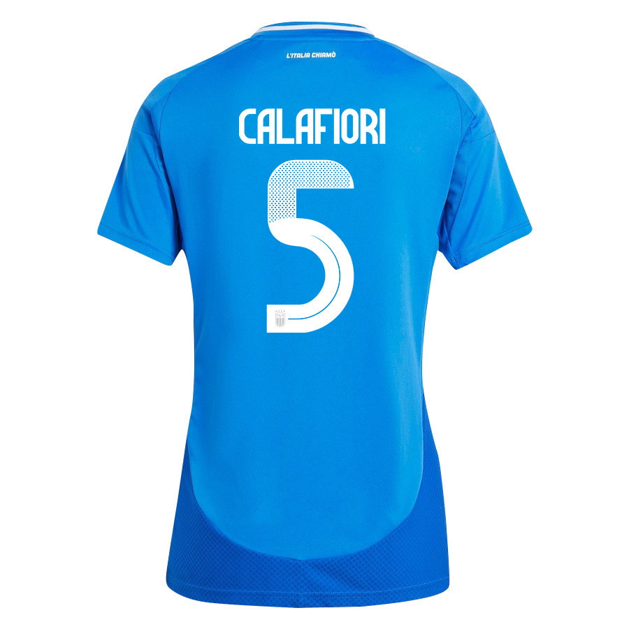 Riccardo Calafiori 5 Italy National Team 2024/25 Home Women Jersey - Blue