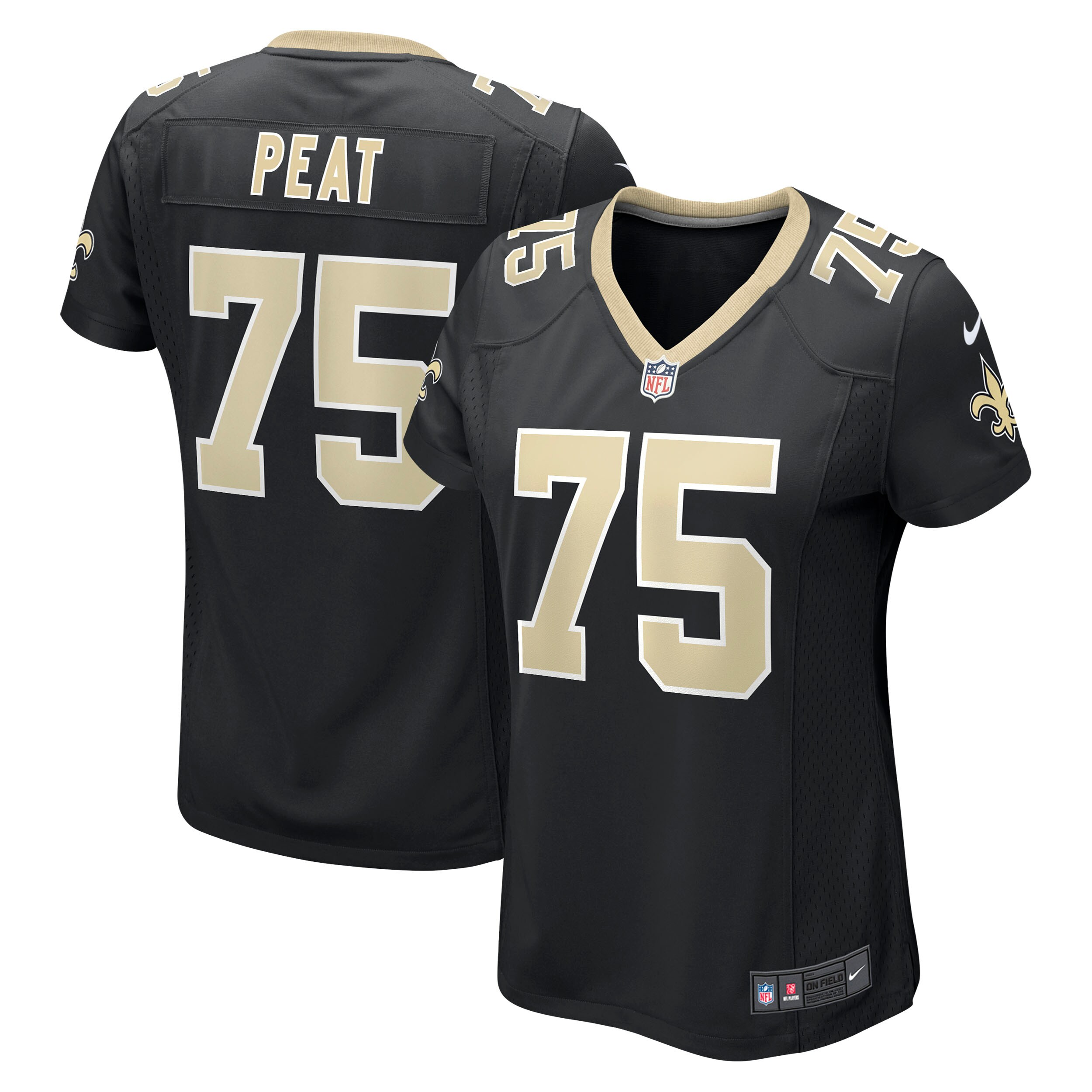 Andrus Peat New Orleans Saints  Women's Game Jersey - Black