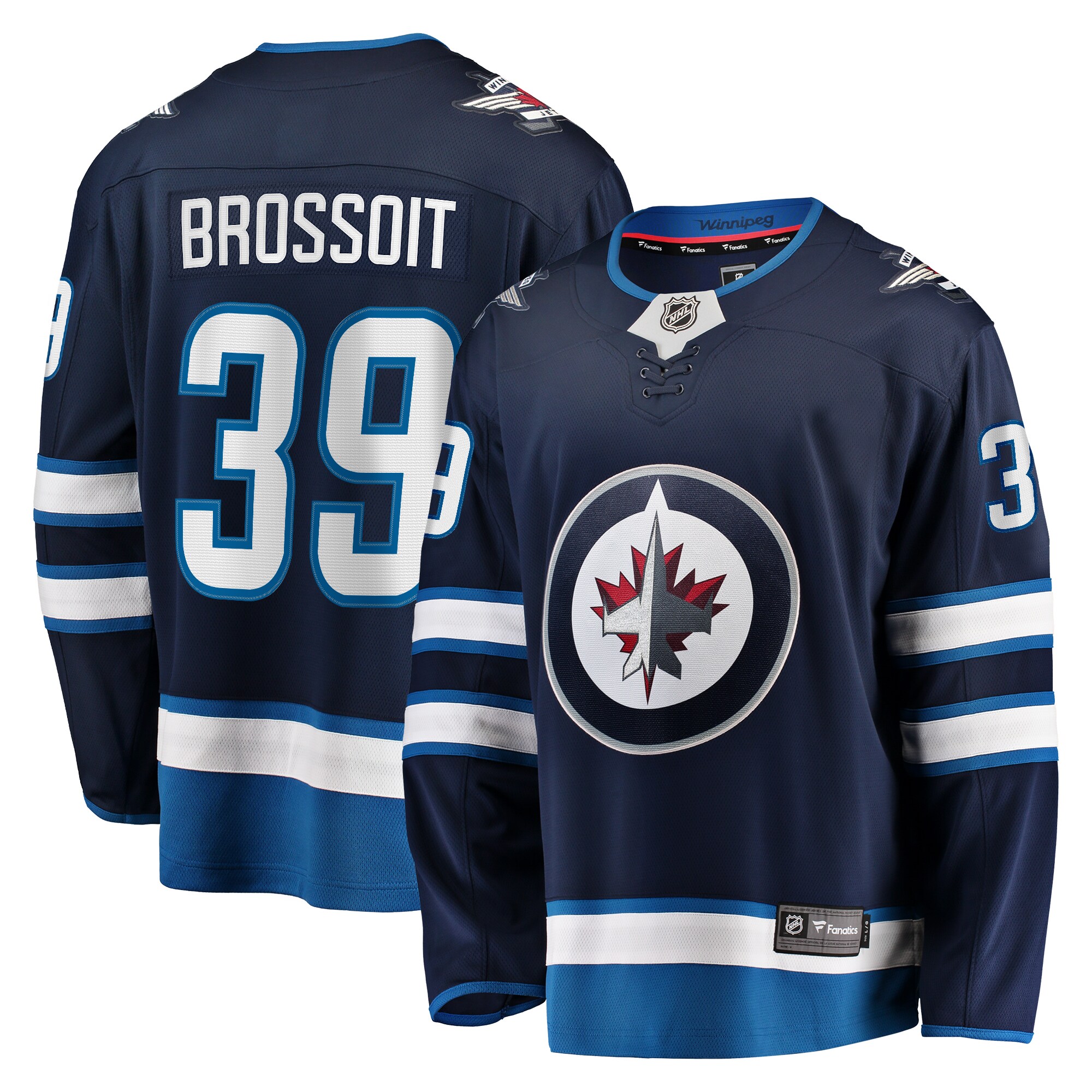 Laurent Brossoit Winnipeg Jets Fanatics Home Premier Breakaway Player Jersey - Navy