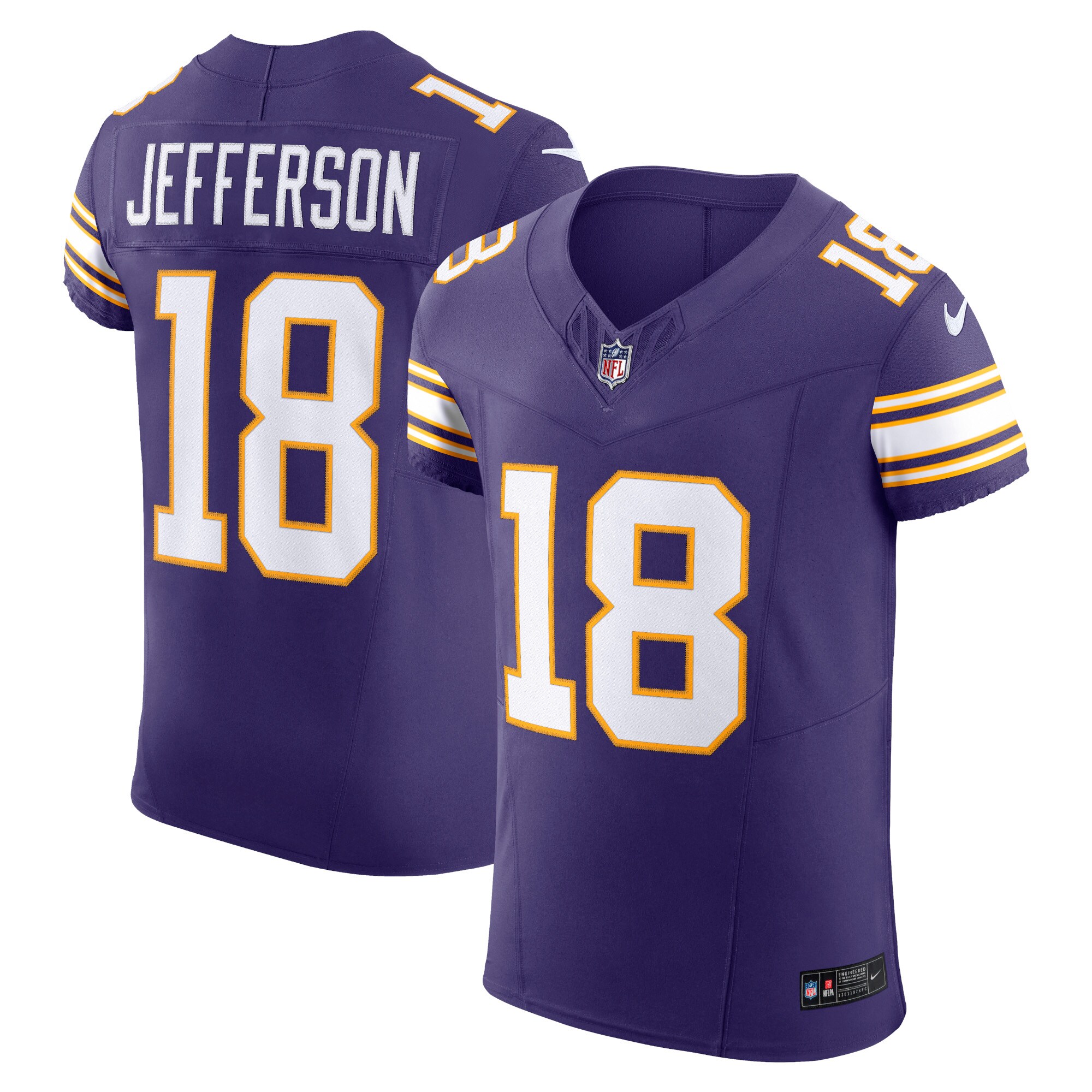 Justin Jefferson Minnesota Vikings  Alternate Vapor F.U.S.E. Elite Jersey - Purple